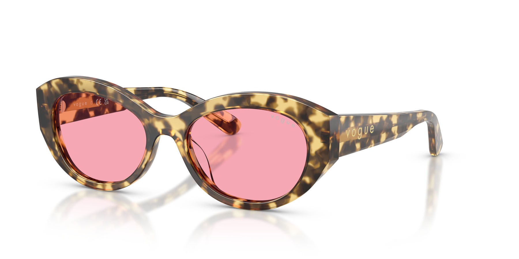 Sunglasses Vogue VO 5659SU (324184) color marrone beige tartarugato shape irregular lenses rosa