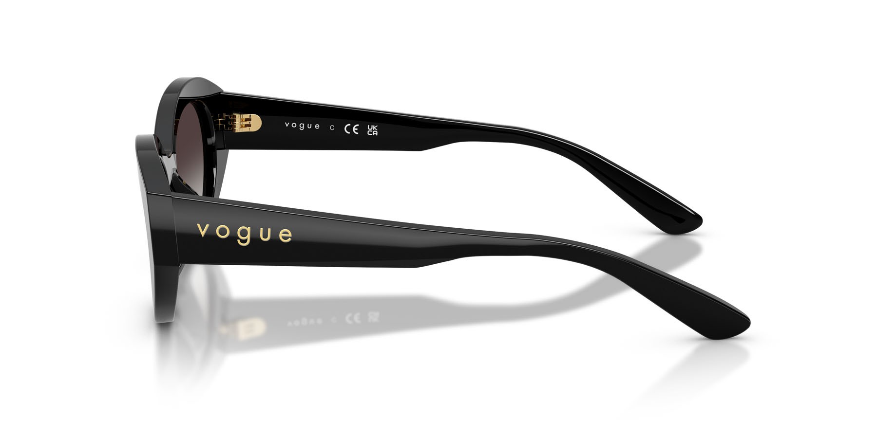 Sunglasses Vogue VO 5659SU (W44/8G) color nero shape irregular lenses grigio sfumato nero