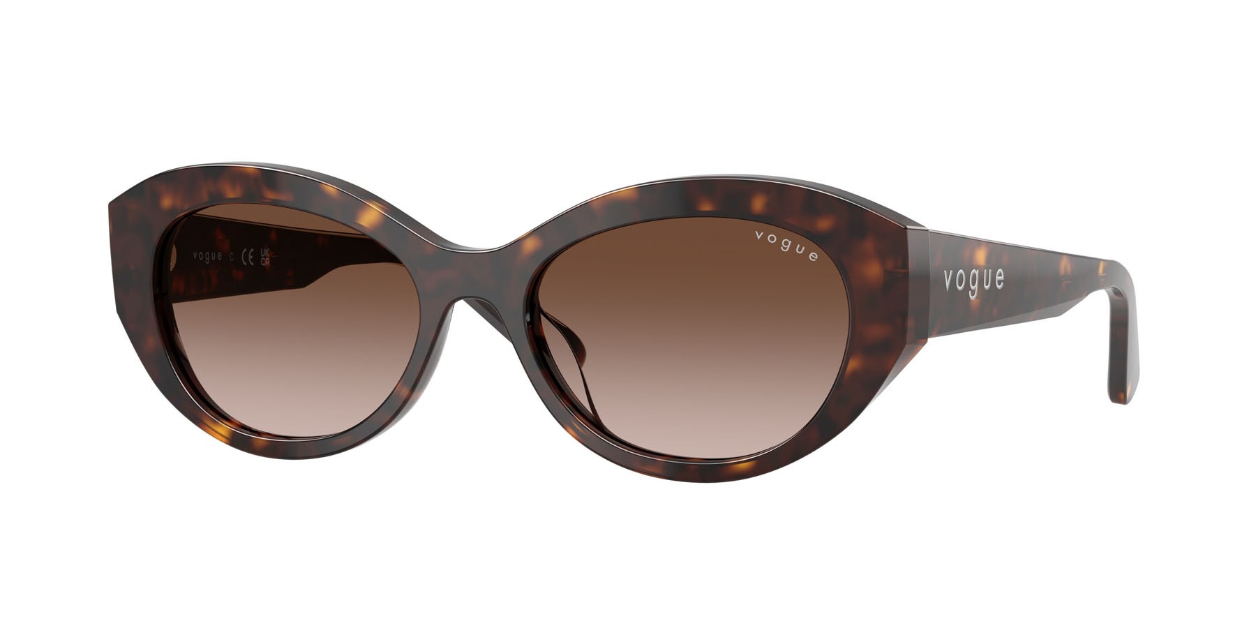 Sunglasses Vogue VO 5659SU (W65613) color havana scuro shape irregular lenses marrone sfumato