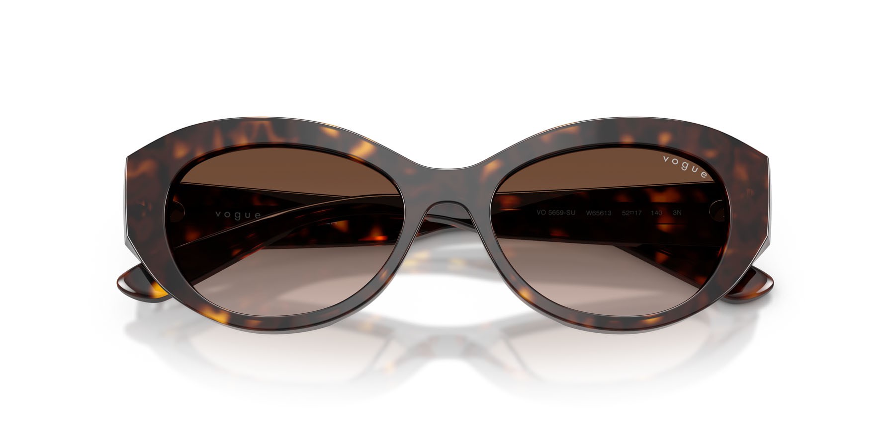 Sunglasses Vogue VO 5659SU (W65613) color havana scuro shape irregular lenses marrone sfumato