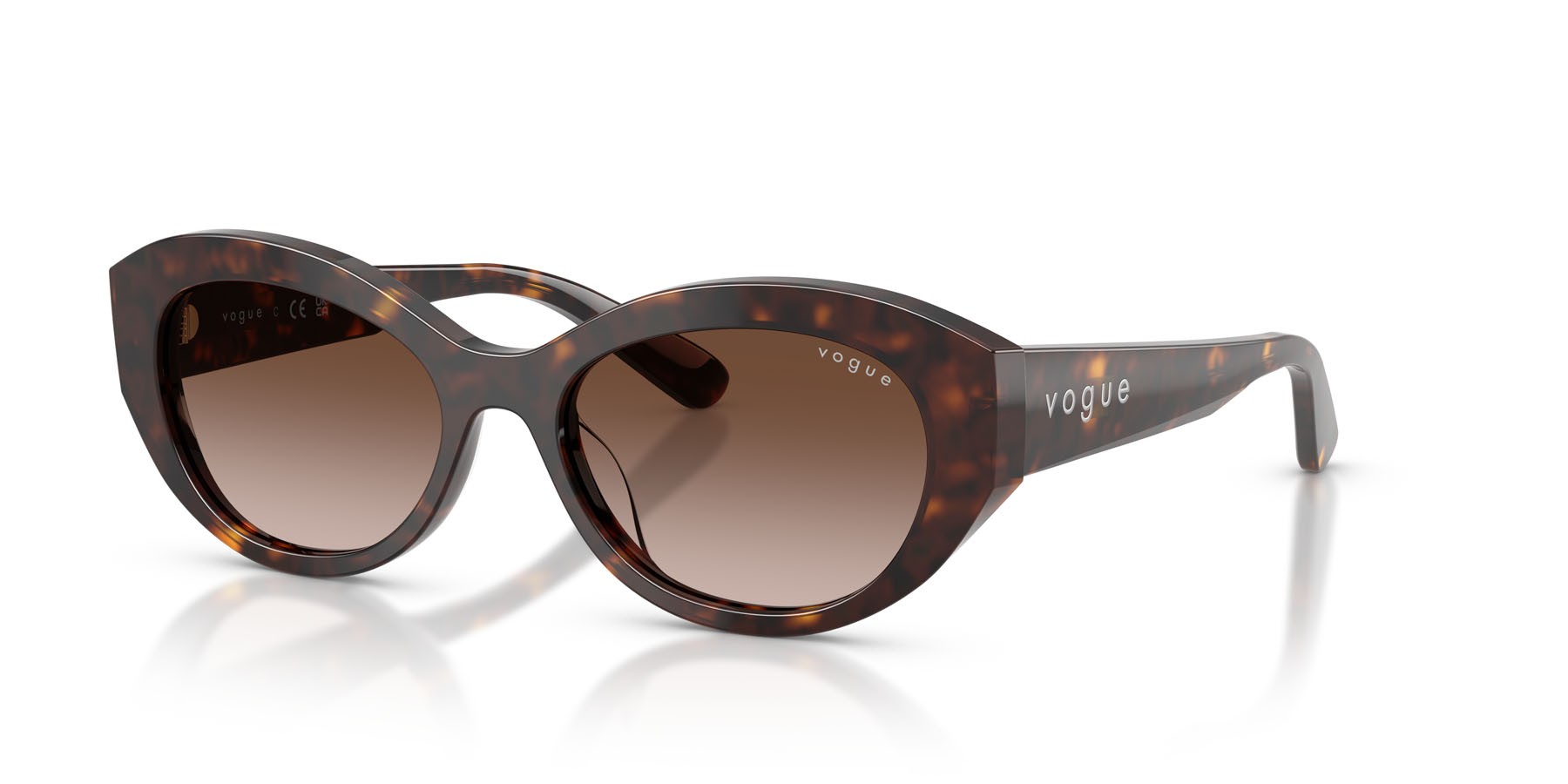 Sunglasses Vogue VO 5659SU (W65613) color havana scuro shape irregular lenses marrone sfumato
