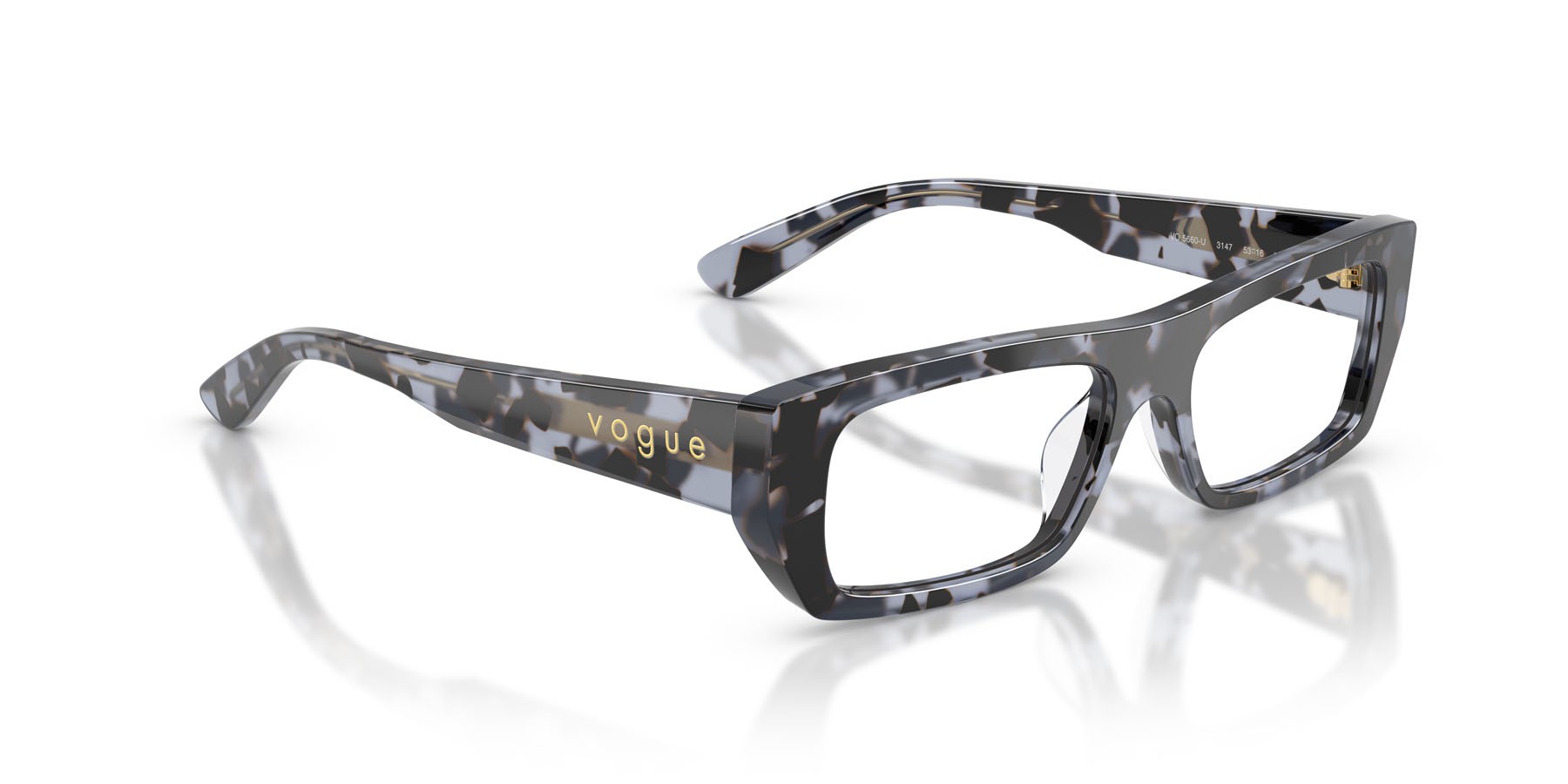 Eyeglasses Vogue VO 5660U (3147) color blu tartarugato shape rectangle lenses lente demo