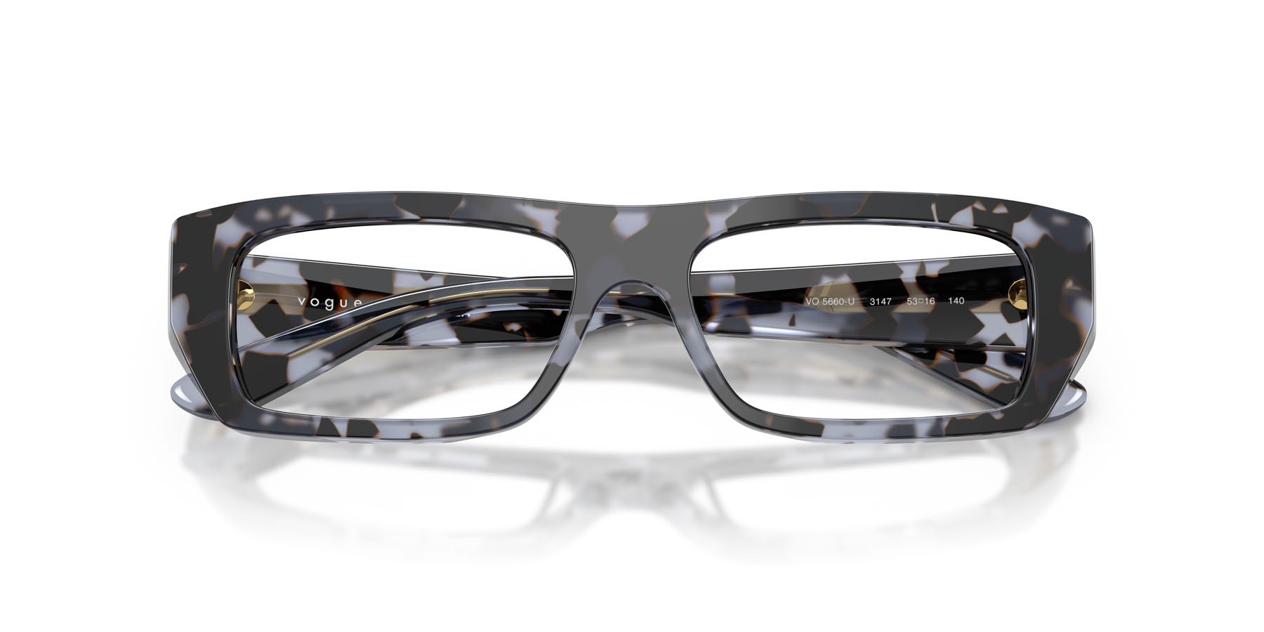 Eyeglasses Vogue VO 5660U (3147) color blu tartarugato shape rectangle lenses lente demo