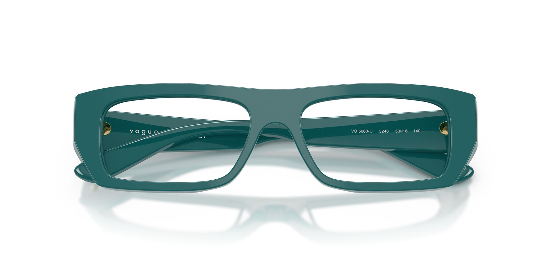 Eyeglasses Vogue VO 5660U (3246) color verde pieno shape rectangle lenses lente demo
