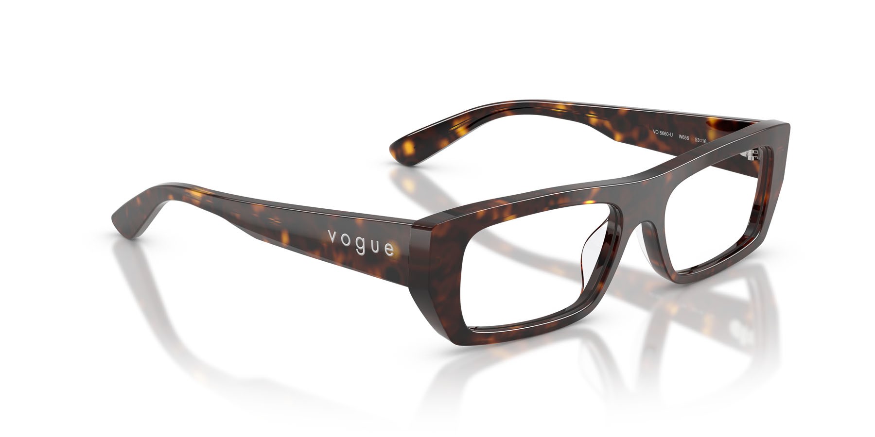 Eyeglasses Vogue VO 5660U (W656) color havana scuro shape rectangle lenses lente demo