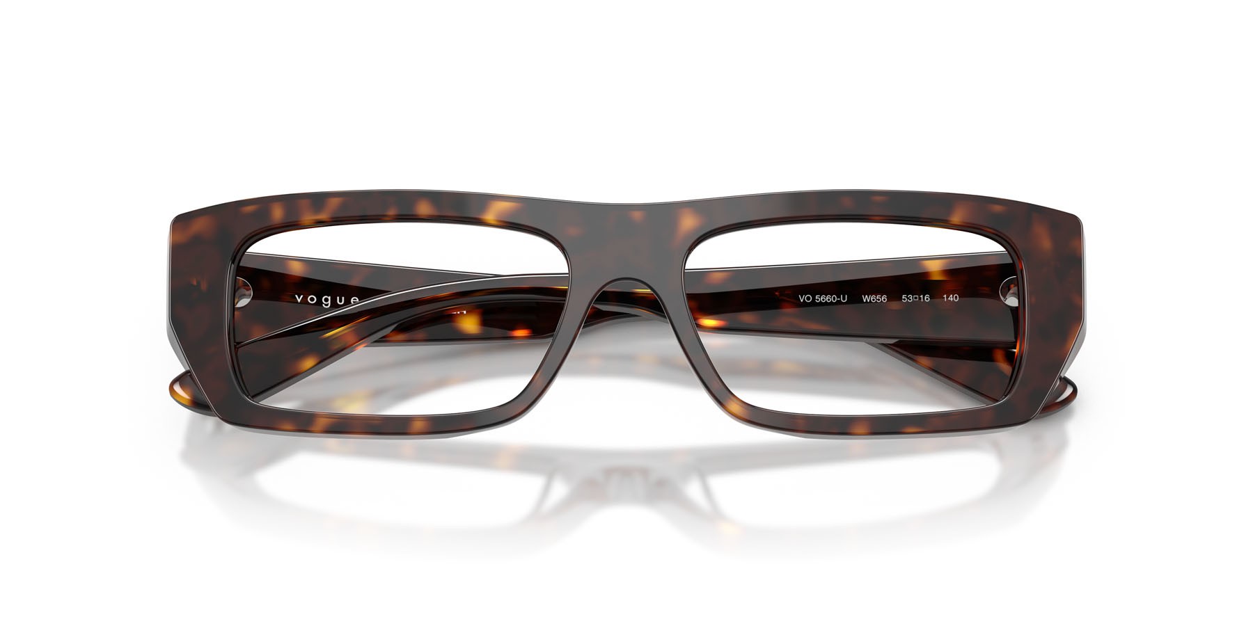 Eyeglasses Vogue VO 5660U (W656) color havana scuro shape rectangle lenses lente demo
