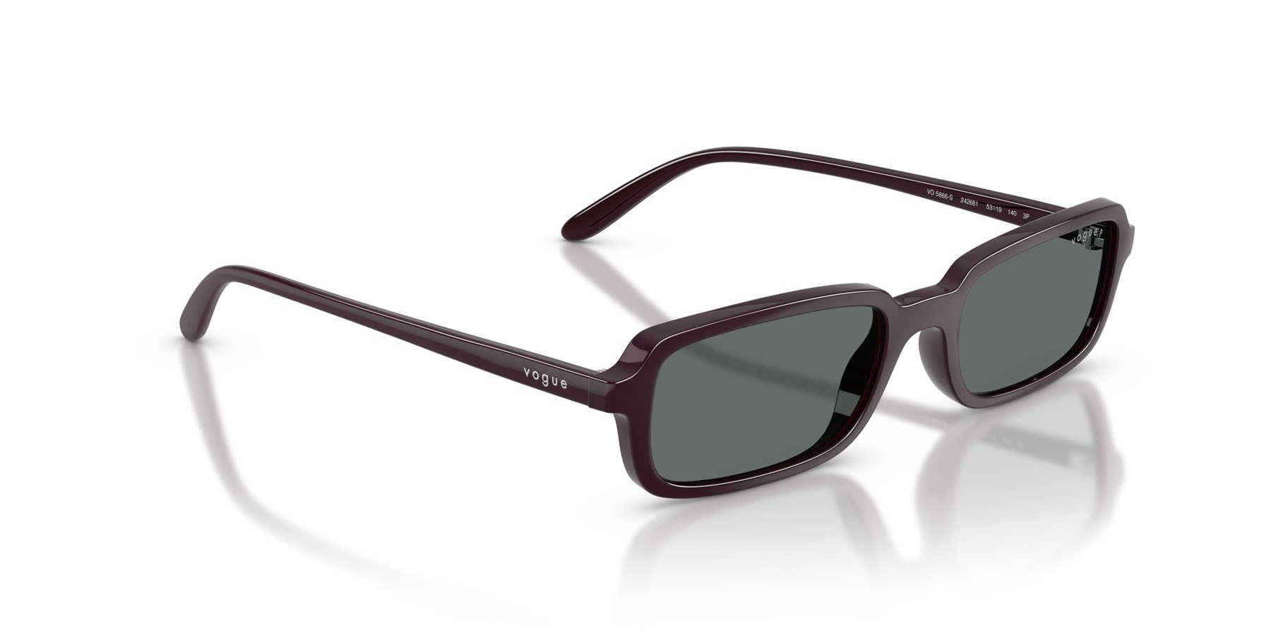 Sunglasses Vogue VO 5666S (242681) color bordeaux full shape square lenses polarized grigio scuro