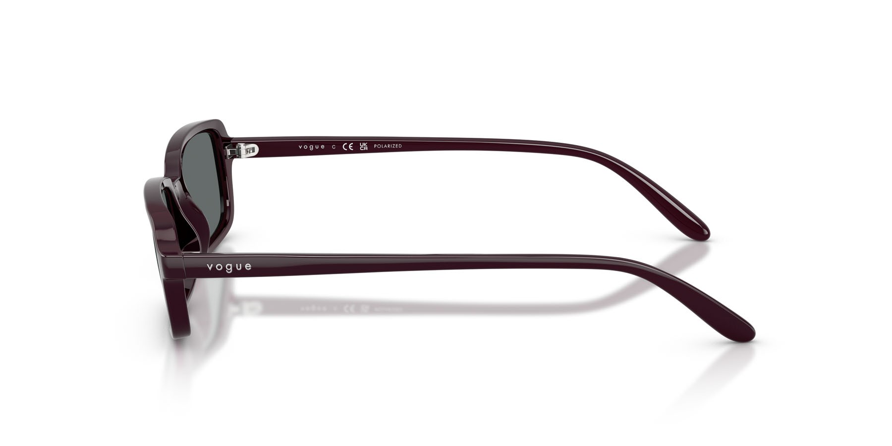 Sunglasses Vogue VO 5666S (242681) color bordeaux full shape square lenses polarized grigio scuro
