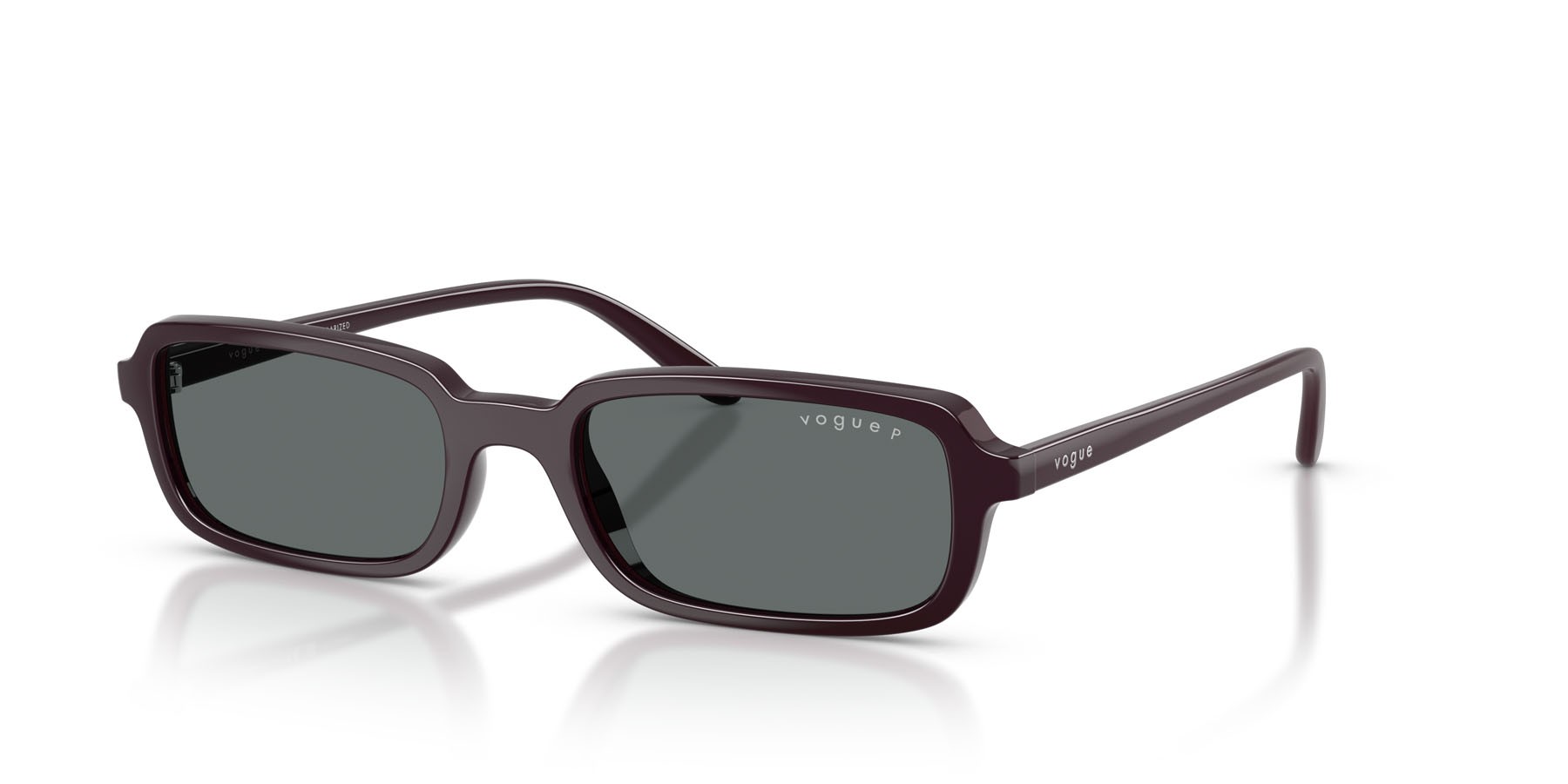 Sunglasses Vogue VO 5666S (242681) color bordeaux full shape square lenses polarized grigio scuro