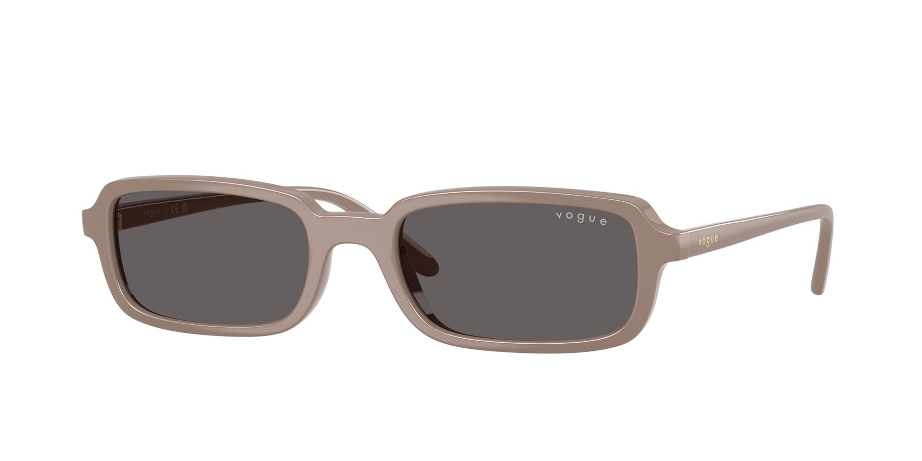 Sunglasses Vogue VO 5666S (326187) color beige scuro pieno shape square lenses nero/grigio fumo