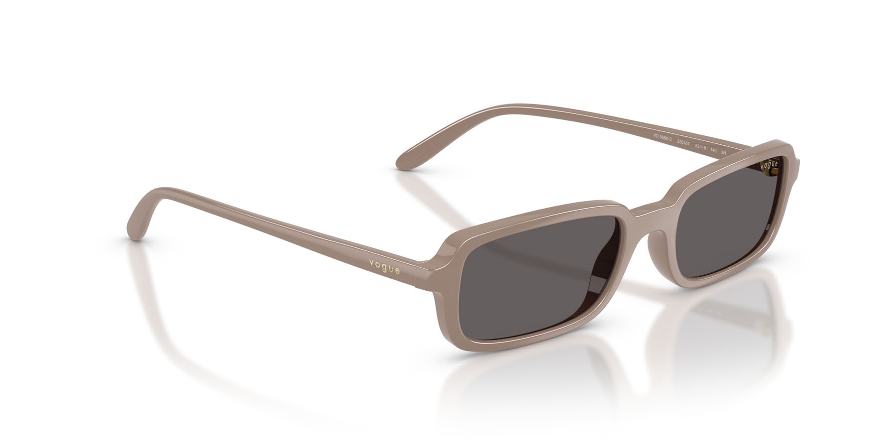 Sunglasses Vogue VO 5666S (326187) color beige scuro pieno shape square lenses nero/grigio fumo