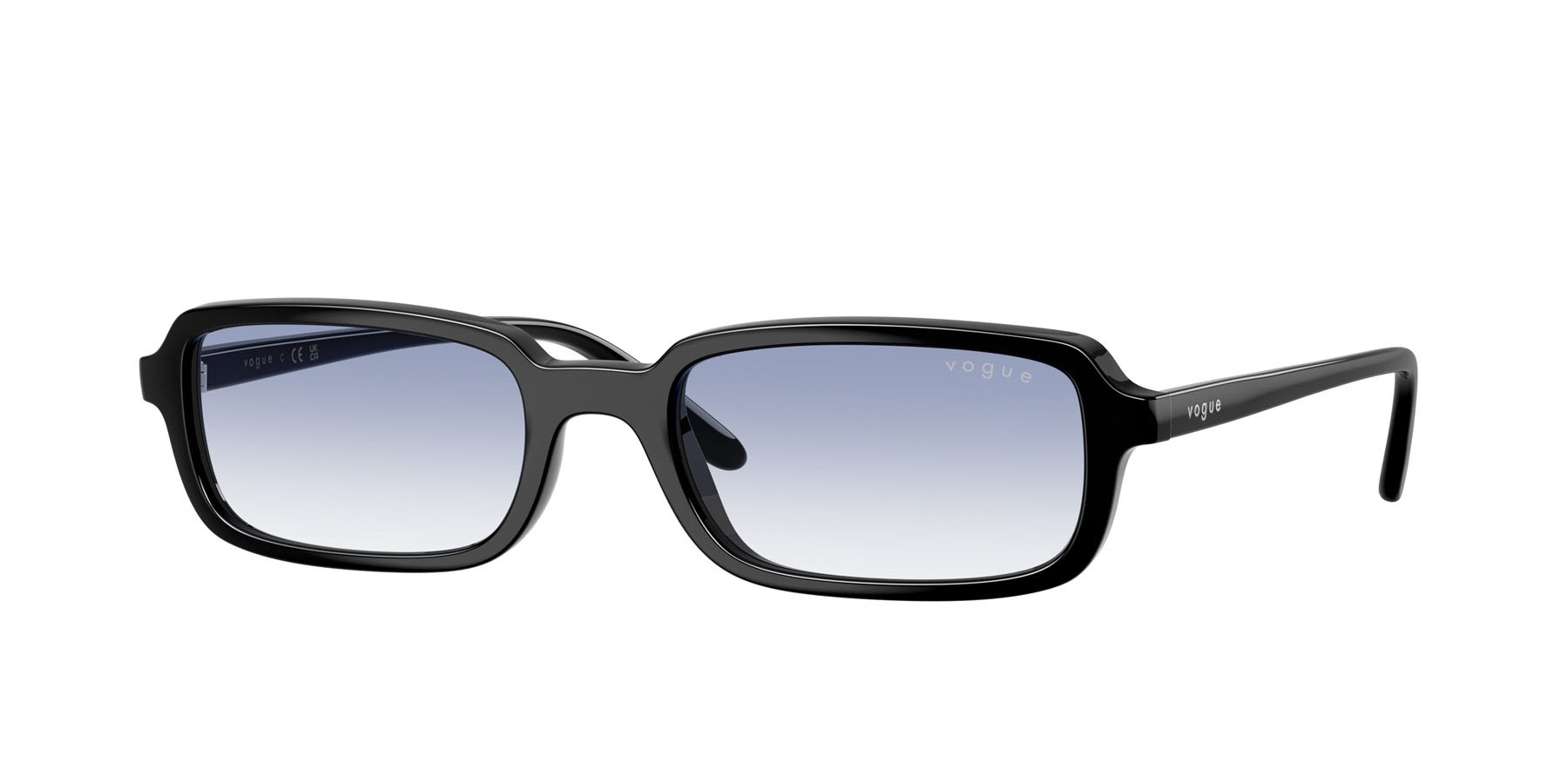 Sunglasses Vogue VO 5666S (W44/19) color nero shape square lenses trasparente sfumato azzurro