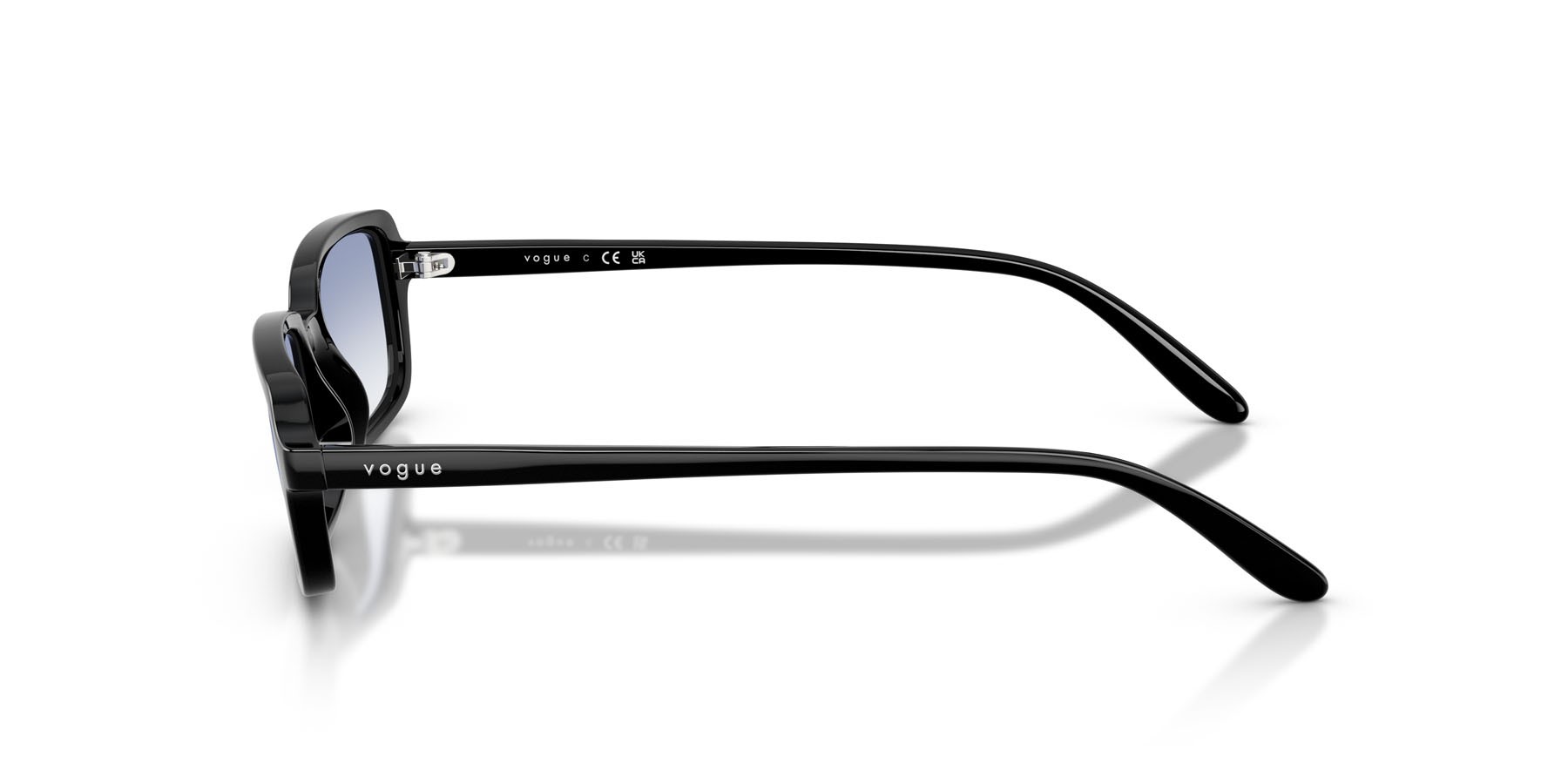 Sunglasses Vogue VO 5666S (W44/19) color nero shape square lenses trasparente sfumato azzurro