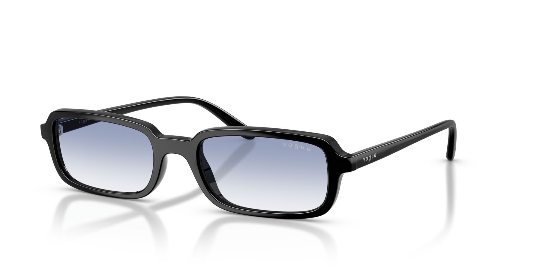 Sunglasses Vogue VO 5666S (W44/19) color nero shape square lenses trasparente sfumato azzurro