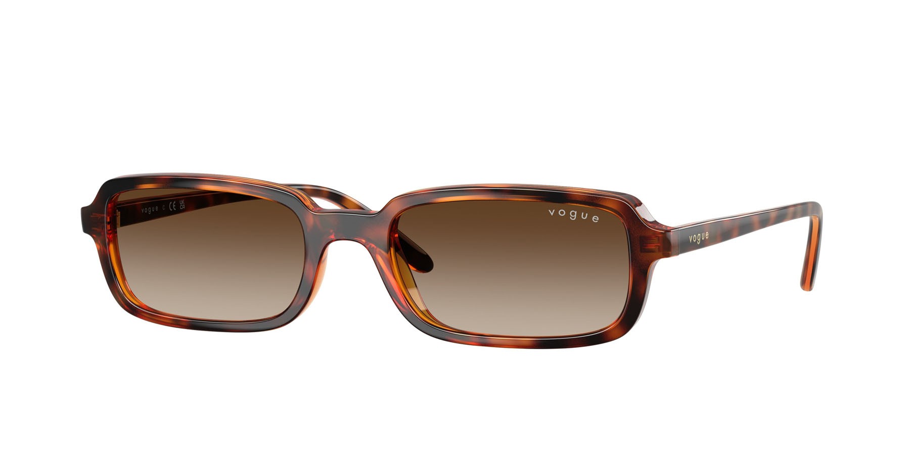 Occhiali da sole Vogue VO 5666S (W65613) colore havana scuro forma quadrato lenti marrone sfumato