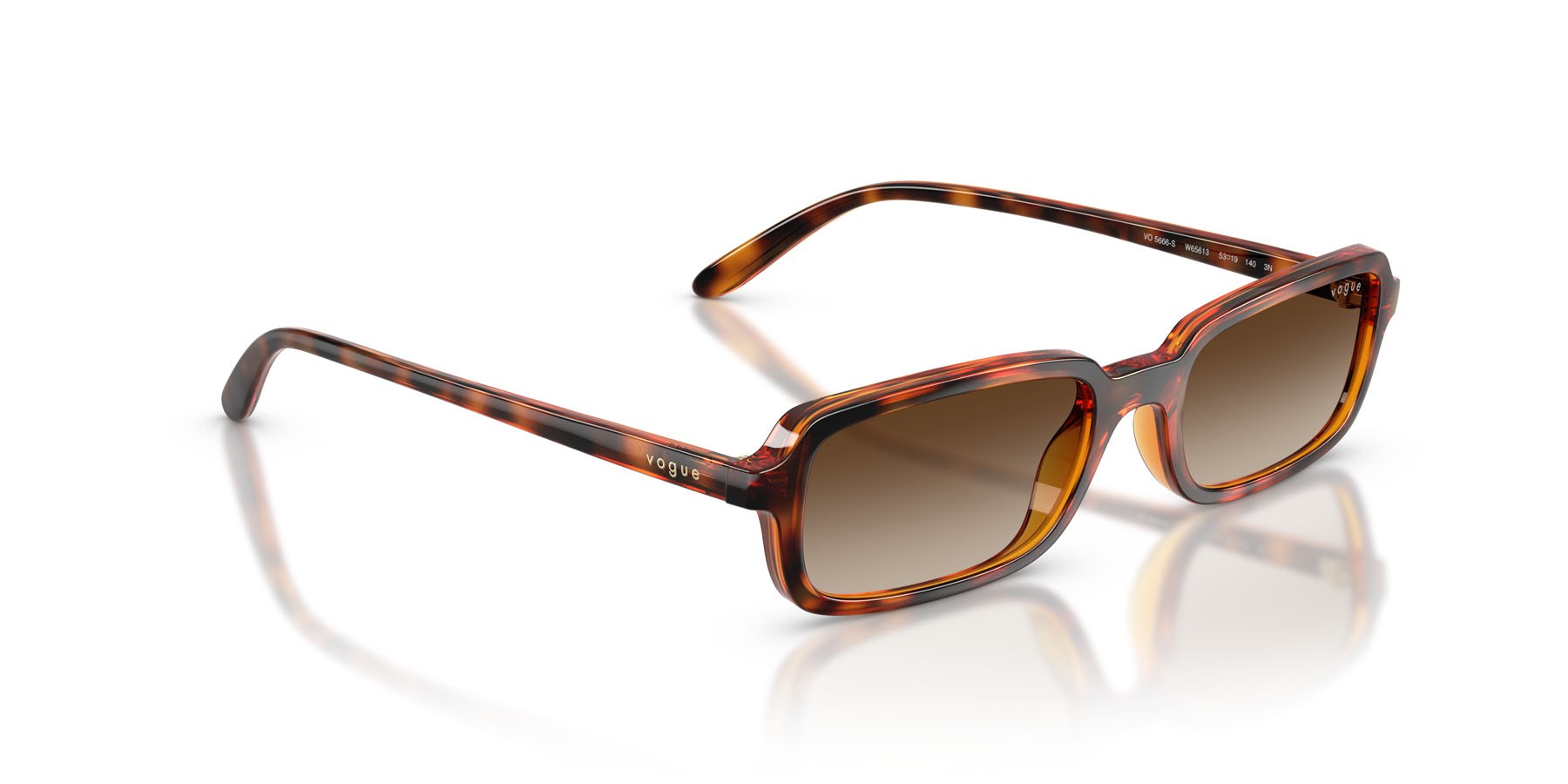 Occhiali da sole Vogue VO 5666S (W65613) colore havana scuro forma quadrato lenti marrone sfumato