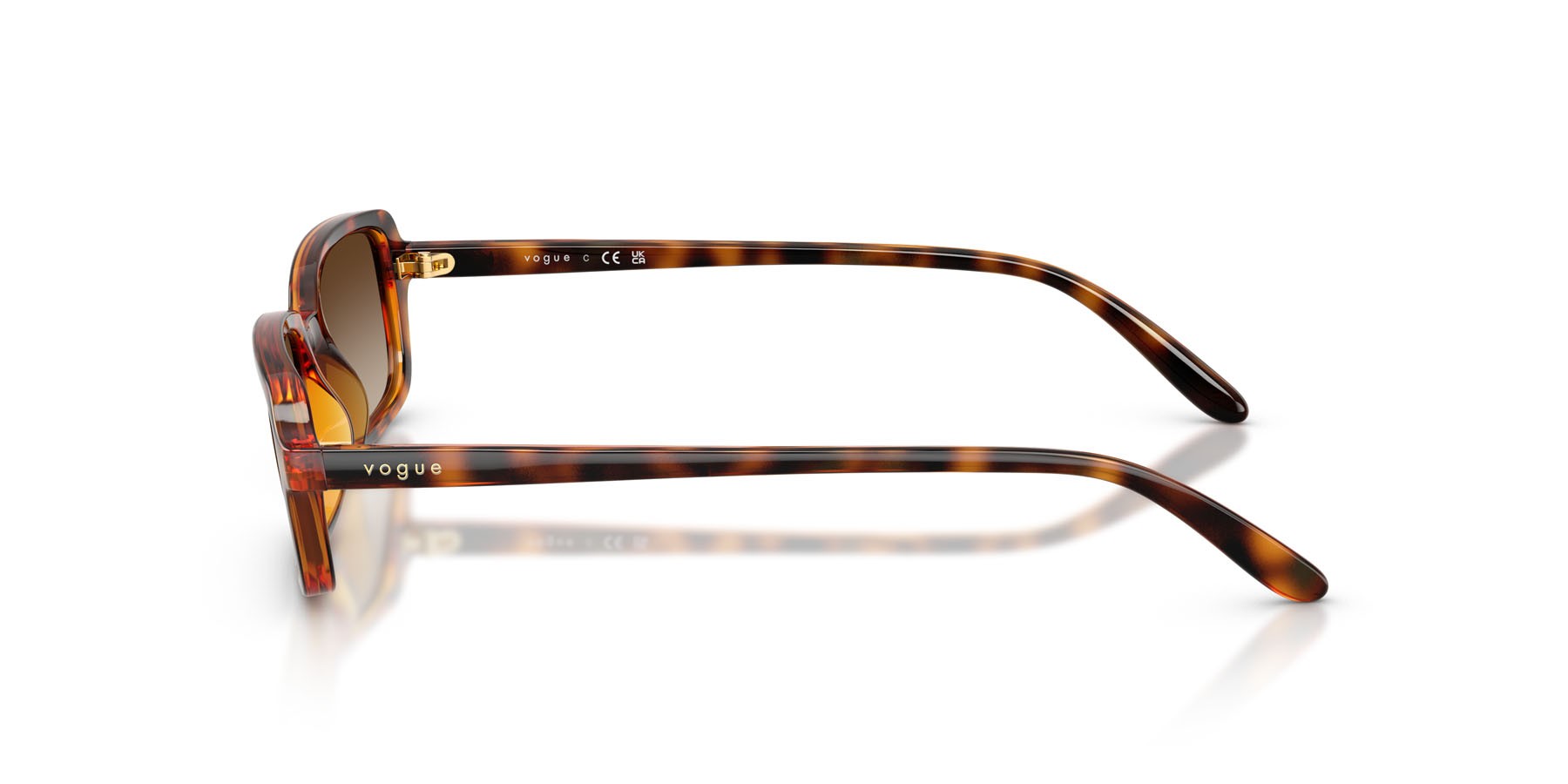 Occhiali da sole Vogue VO 5666S (W65613) colore havana scuro forma quadrato lenti marrone sfumato