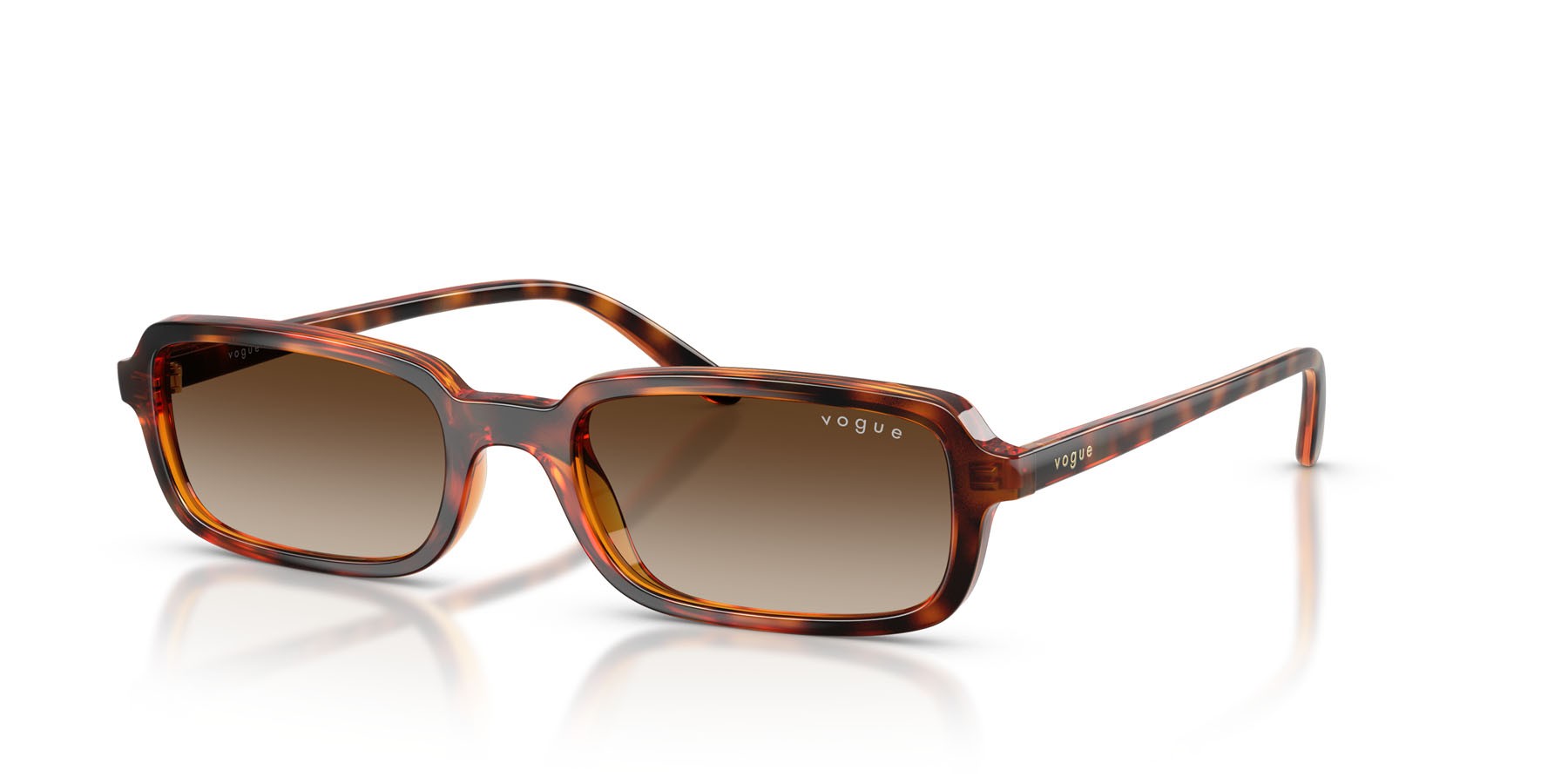 Occhiali da sole Vogue VO 5666S (W65613) colore havana scuro forma quadrato lenti marrone sfumato