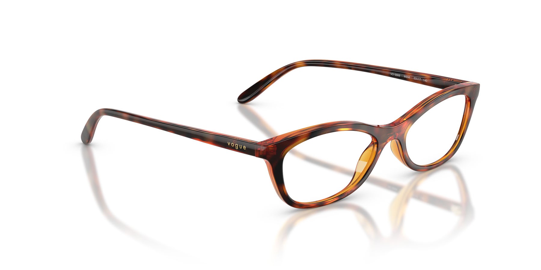 Eyeglasses Vogue VO 5668 (W656) color havana scuro shape cat eye lenses lente demo