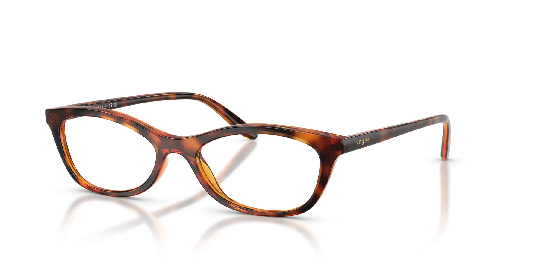 Eyeglasses Vogue VO 5668 (W656) color havana scuro shape cat eye lenses lente demo