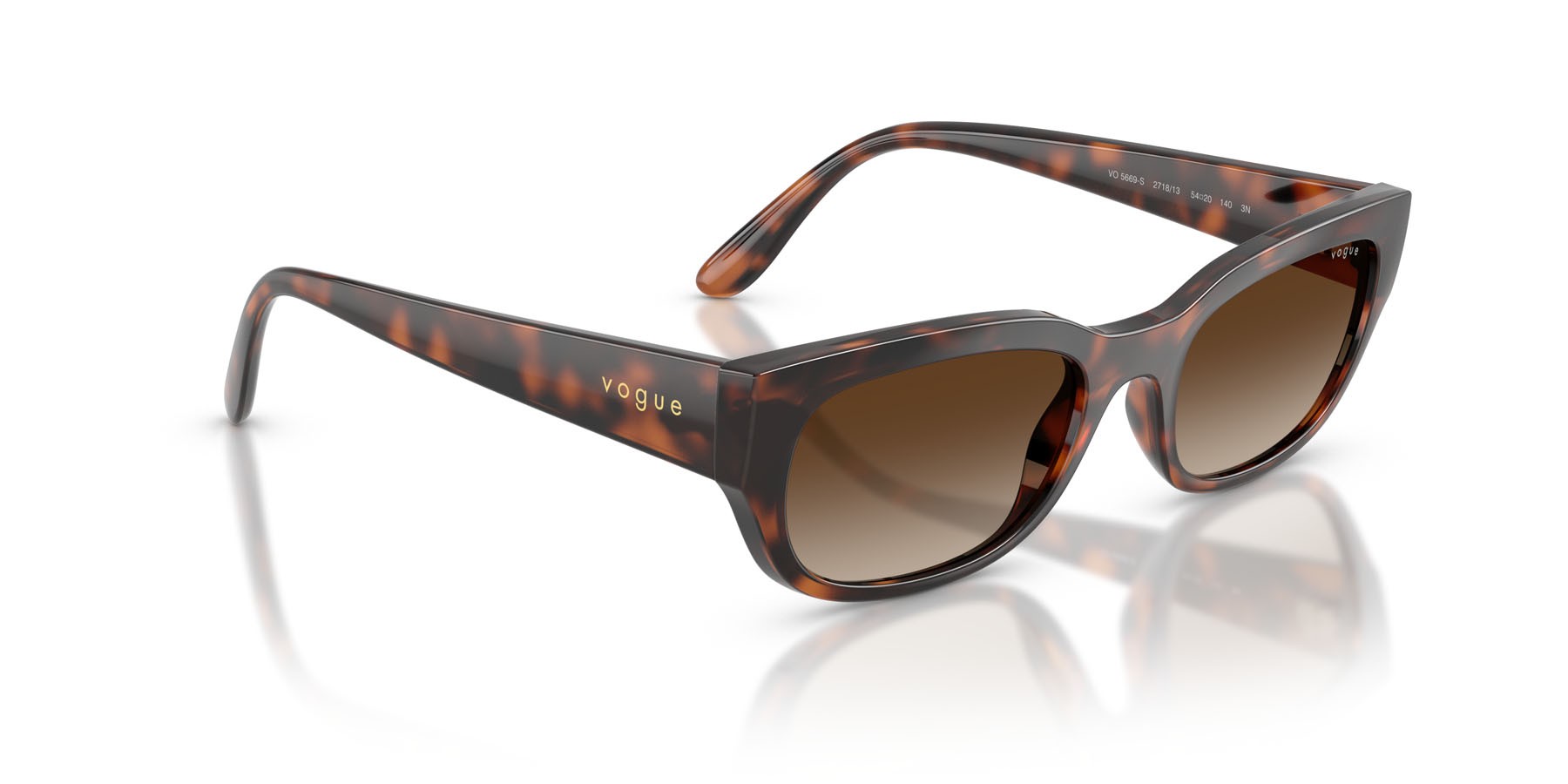 Occhiali da sole Vogue VO 5669S (271813) colore havana scuro totale forma quadrato lenti marrone sfumato