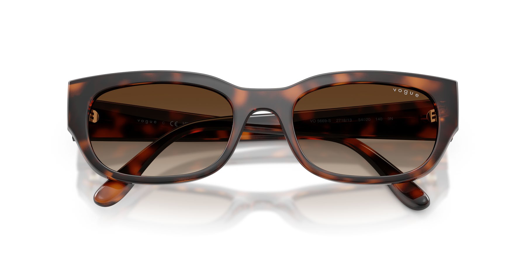 Occhiali da sole Vogue VO 5669S (271813) colore havana scuro totale forma quadrato lenti marrone sfumato