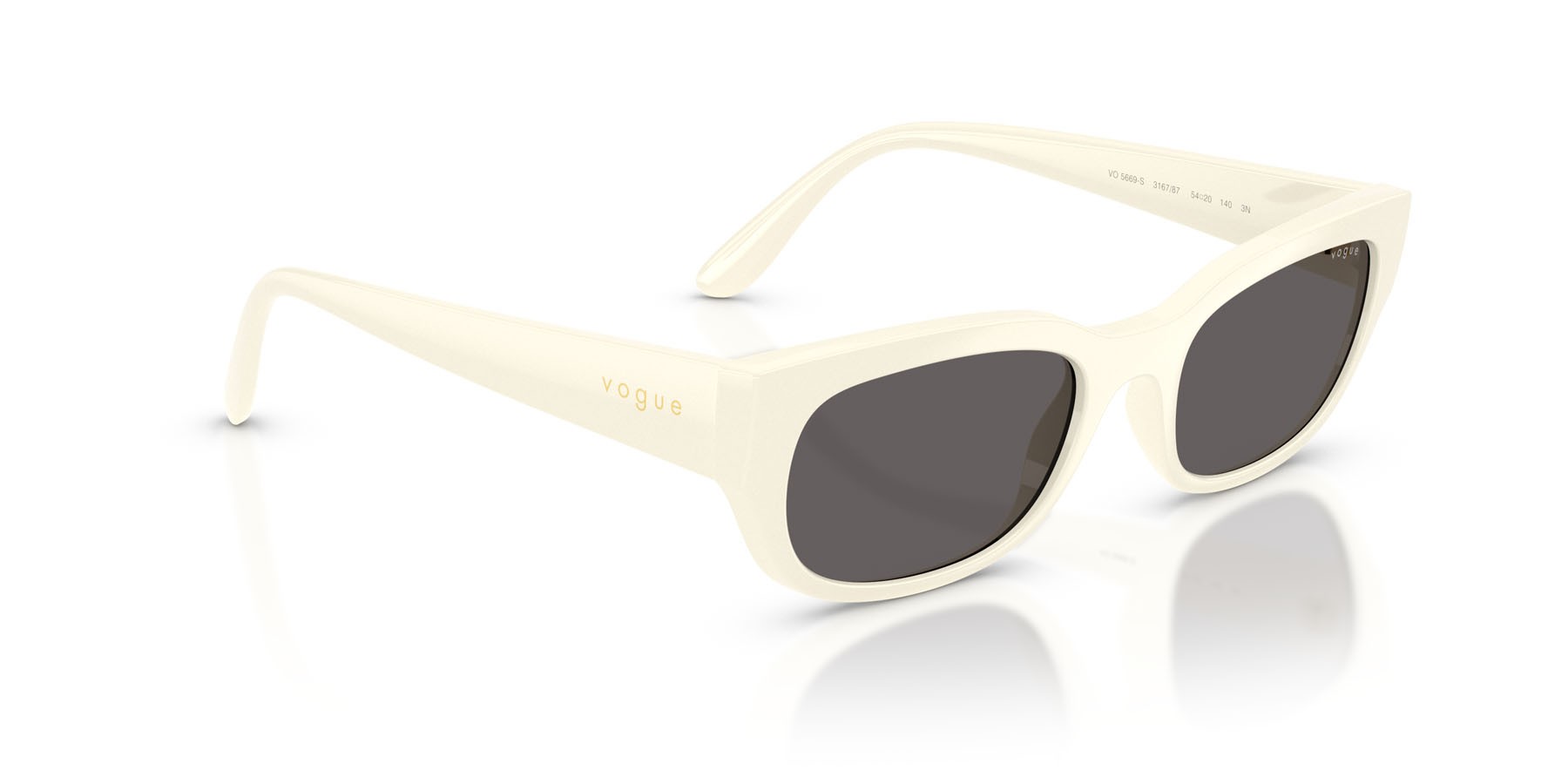 Sunglasses Vogue VO 5669S (316787) color full ivory shape square lenses nero/grigio fumo