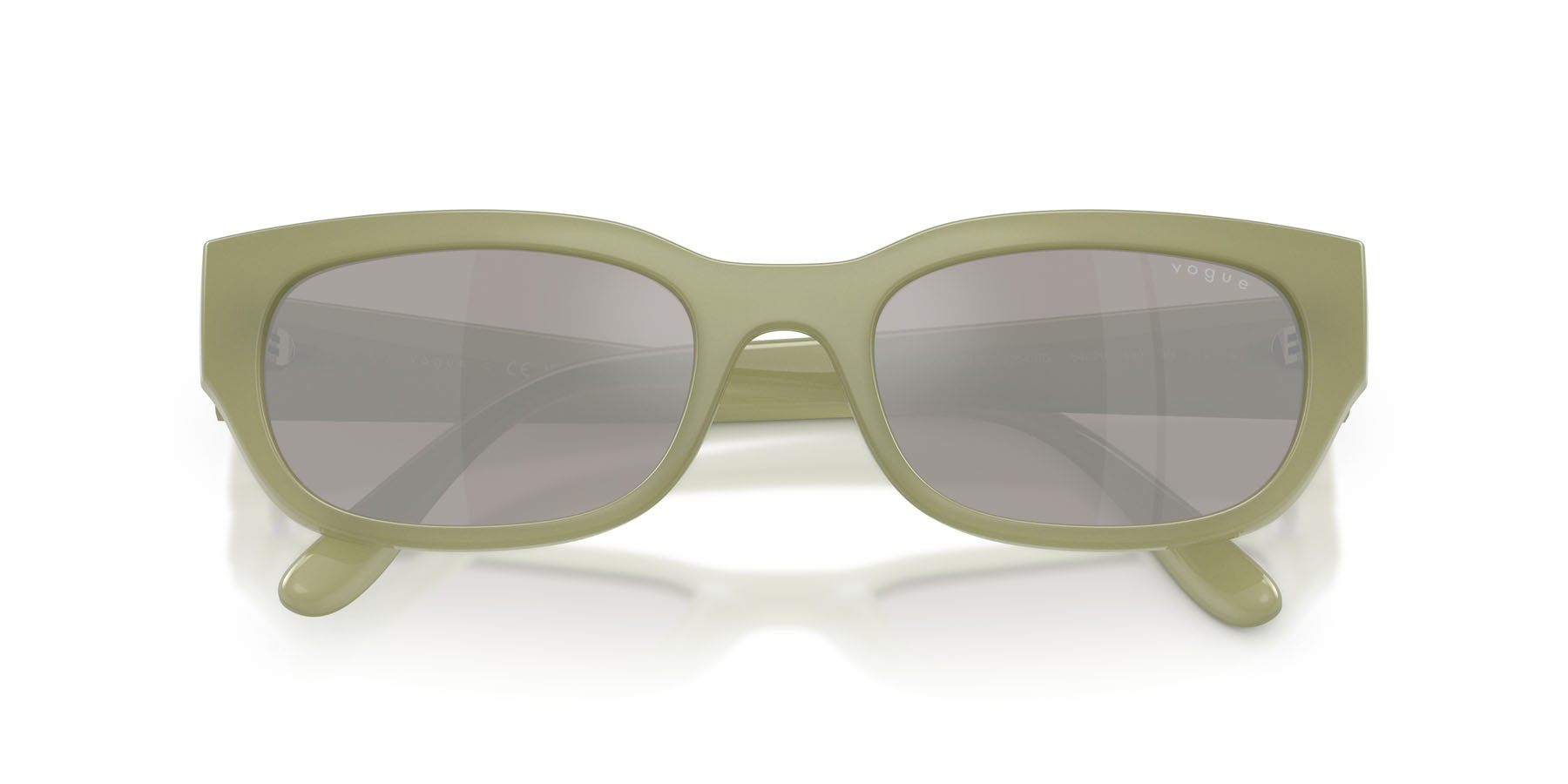 Occhiali da sole Vogue VO 5669S (32546G) colore verde opalino forma quadrato lenti grigio chiaro specchiato argento