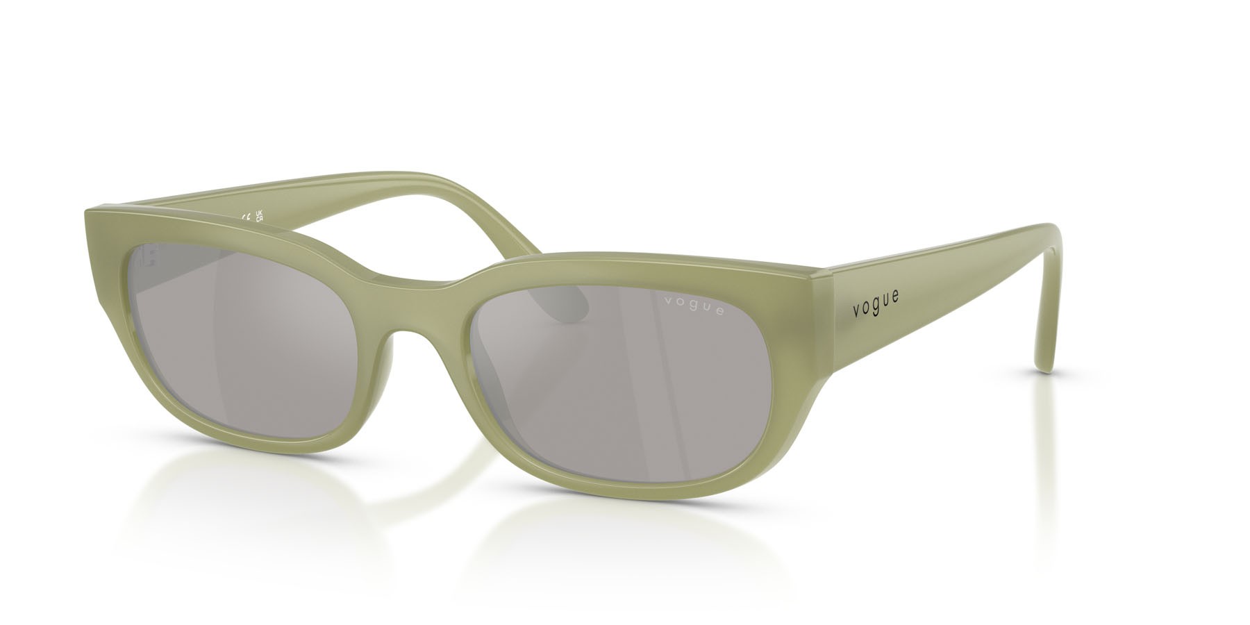 Occhiali da sole Vogue VO 5669S (32546G) colore verde opalino forma quadrato lenti grigio chiaro specchiato argento