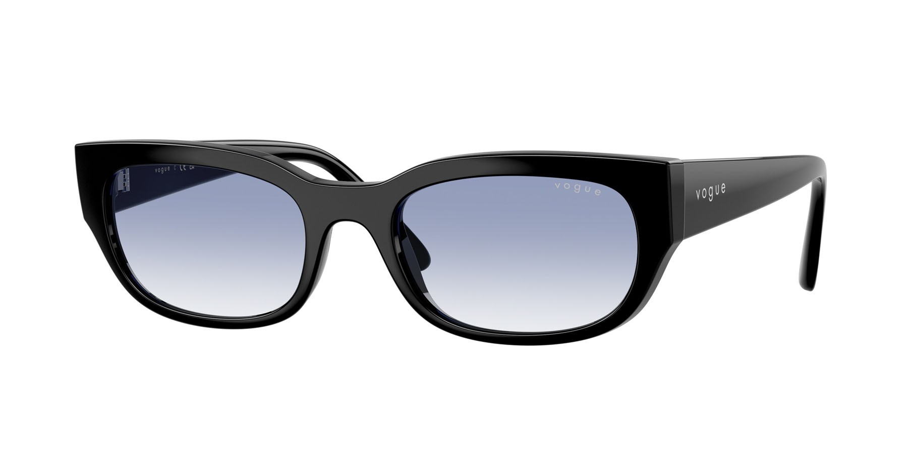 Sunglasses Vogue VO 5669S (W44/19) color nero shape square lenses trasparente sfumato azzurro