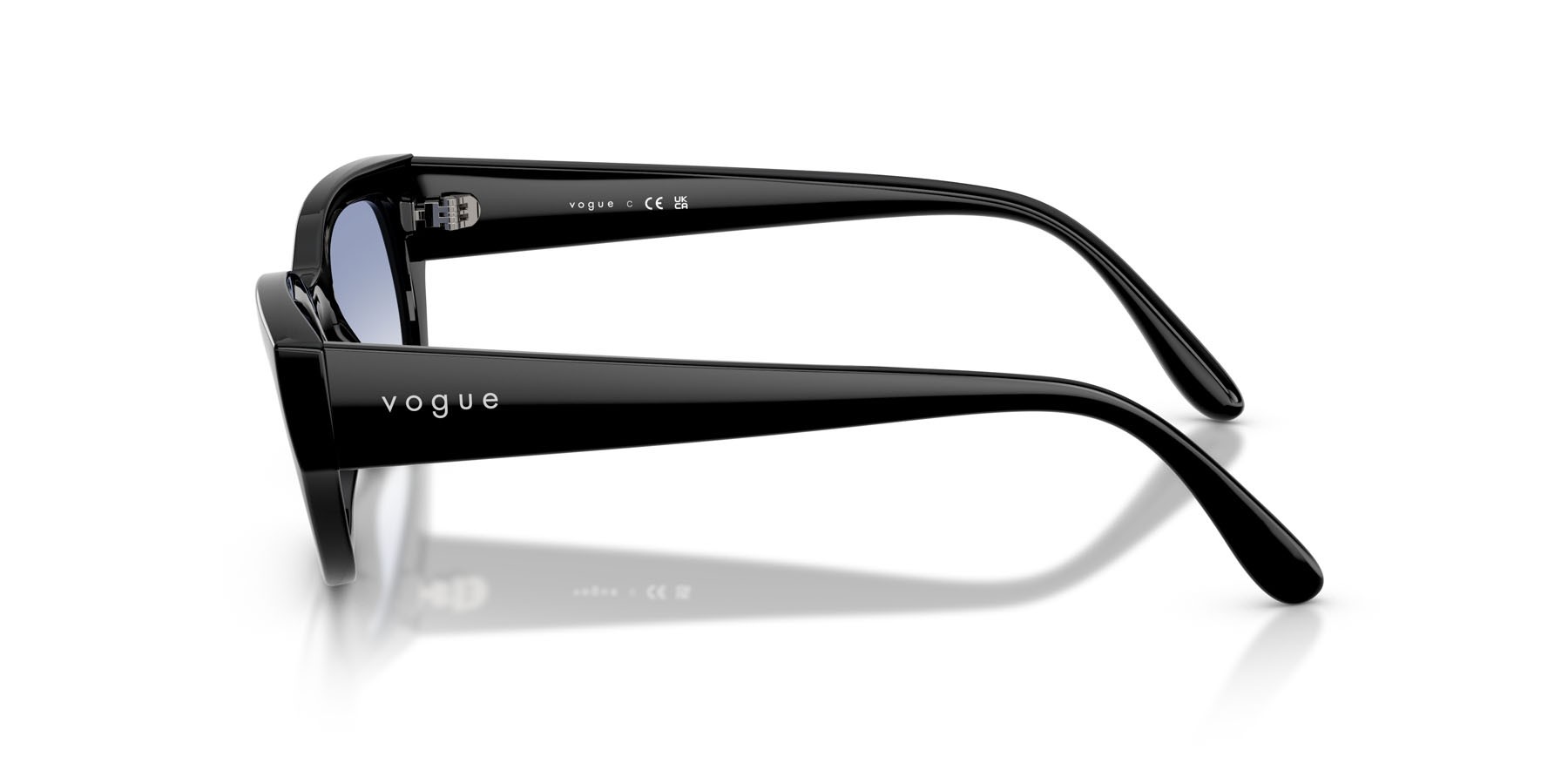 Sunglasses Vogue VO 5669S (W44/19) color nero shape square lenses trasparente sfumato azzurro