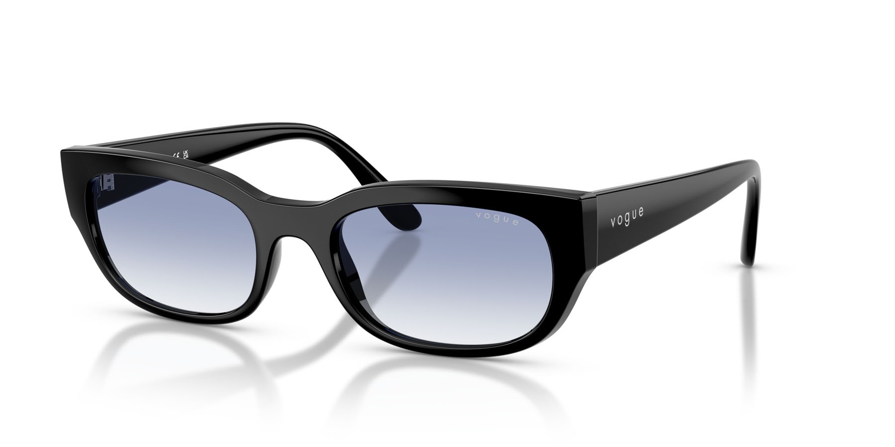 Sunglasses Vogue VO 5669S (W44/19) color nero shape square lenses trasparente sfumato azzurro