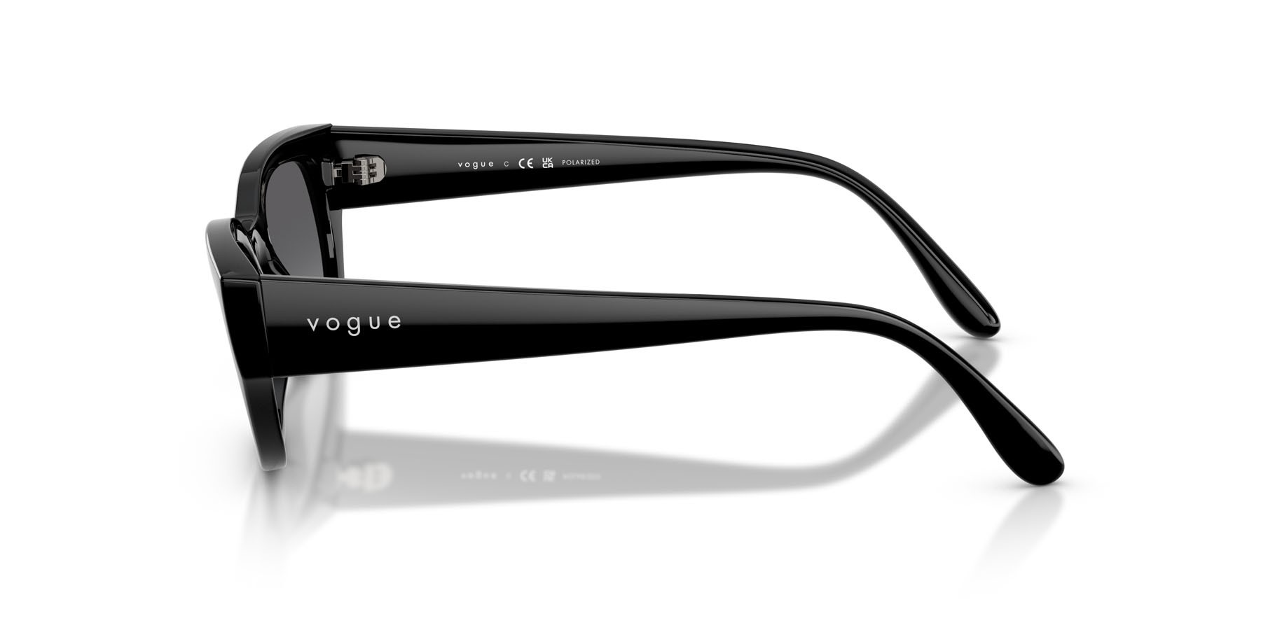 Sunglasses Vogue VO 5669S (W44/T3) color nero shape square lenses grigio sfumato polarizzata