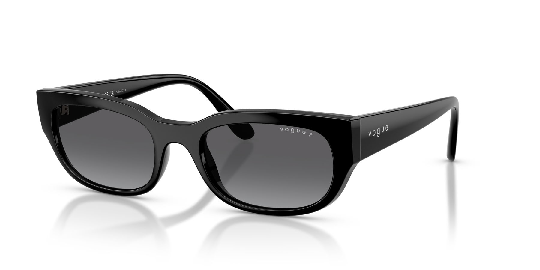 Sunglasses Vogue VO 5669S (W44/T3) color nero shape square lenses grigio sfumato polarizzata