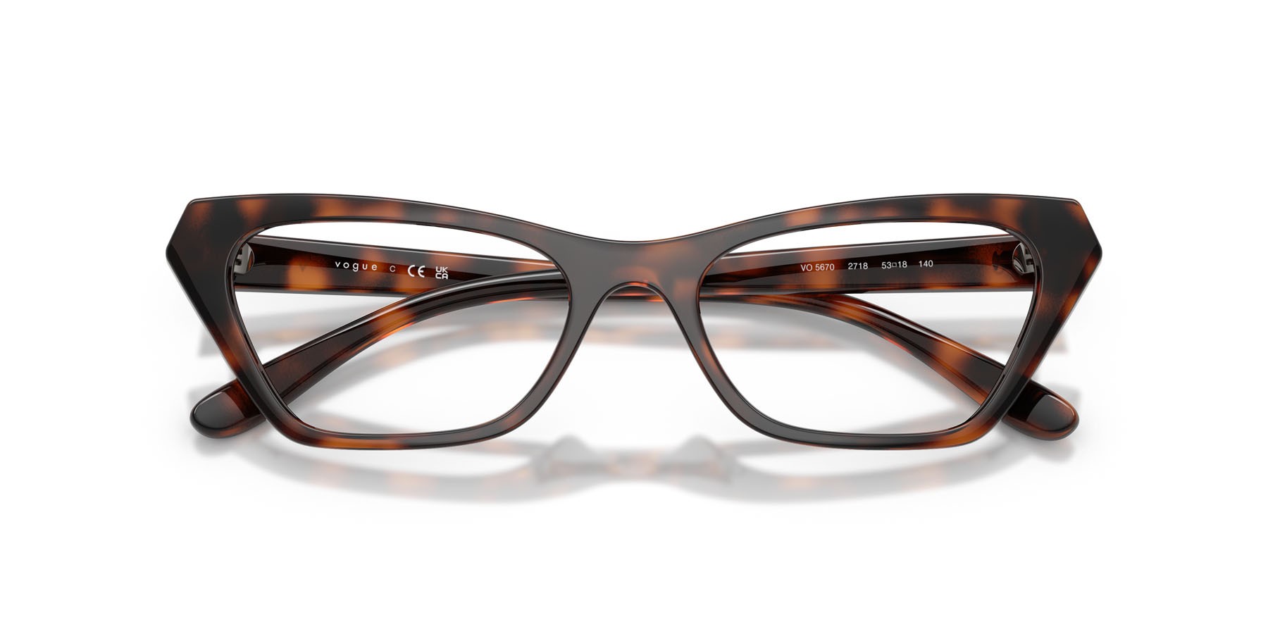 Eyeglasses Vogue VO 5670 (2718) color havana scuro totale shape cat eye lenses lente demo