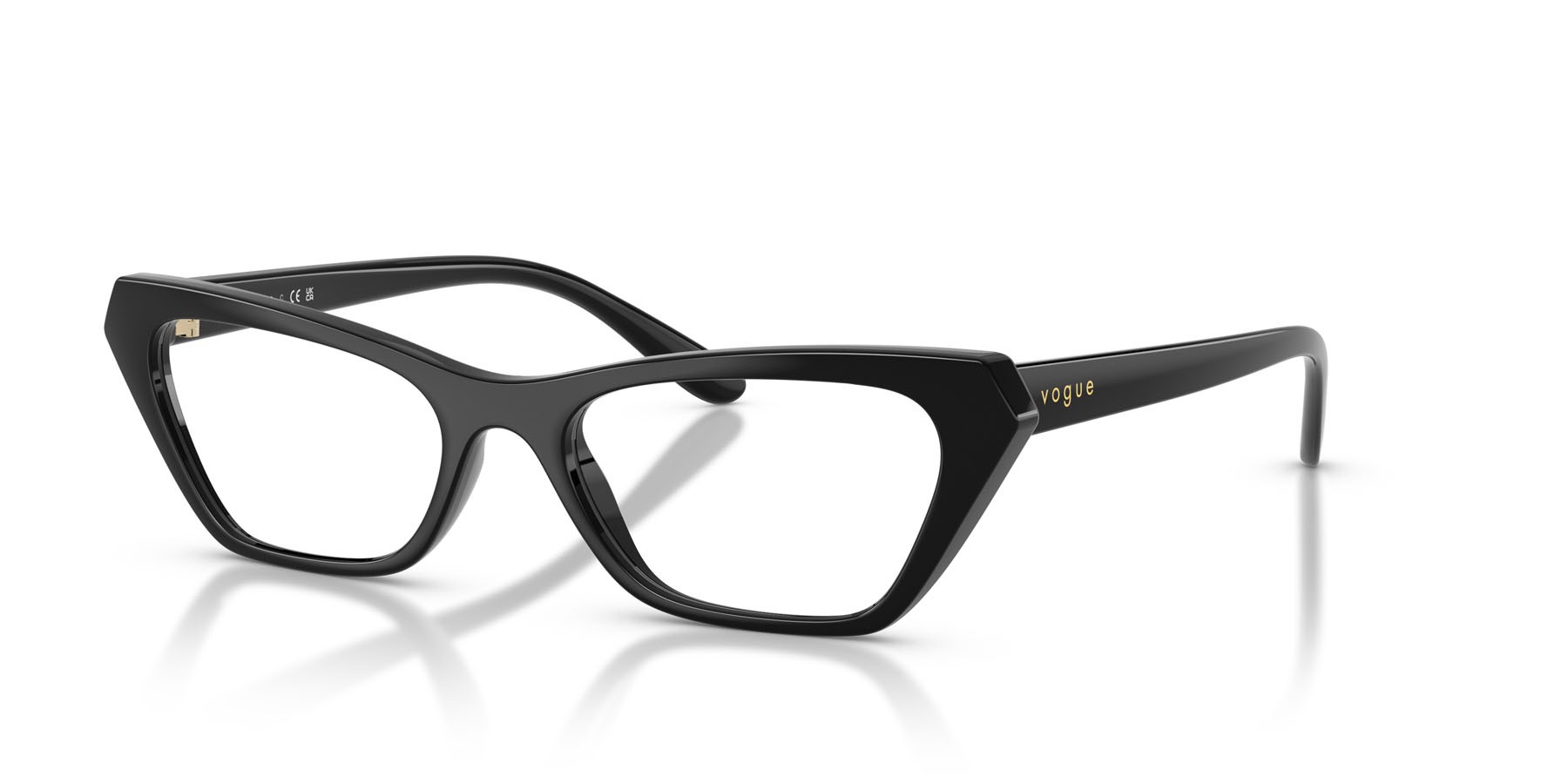 Occhiali da vista Vogue VO 5670 (W44) colore nero forma cat eye lenti lente demo