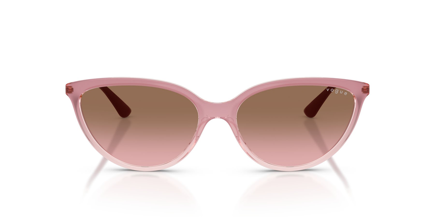 Sunglasses Vogue VO 5672S (325814) color rosa sfumato/rosa trasparente shape cat eye lenses rosa sfumato marrone