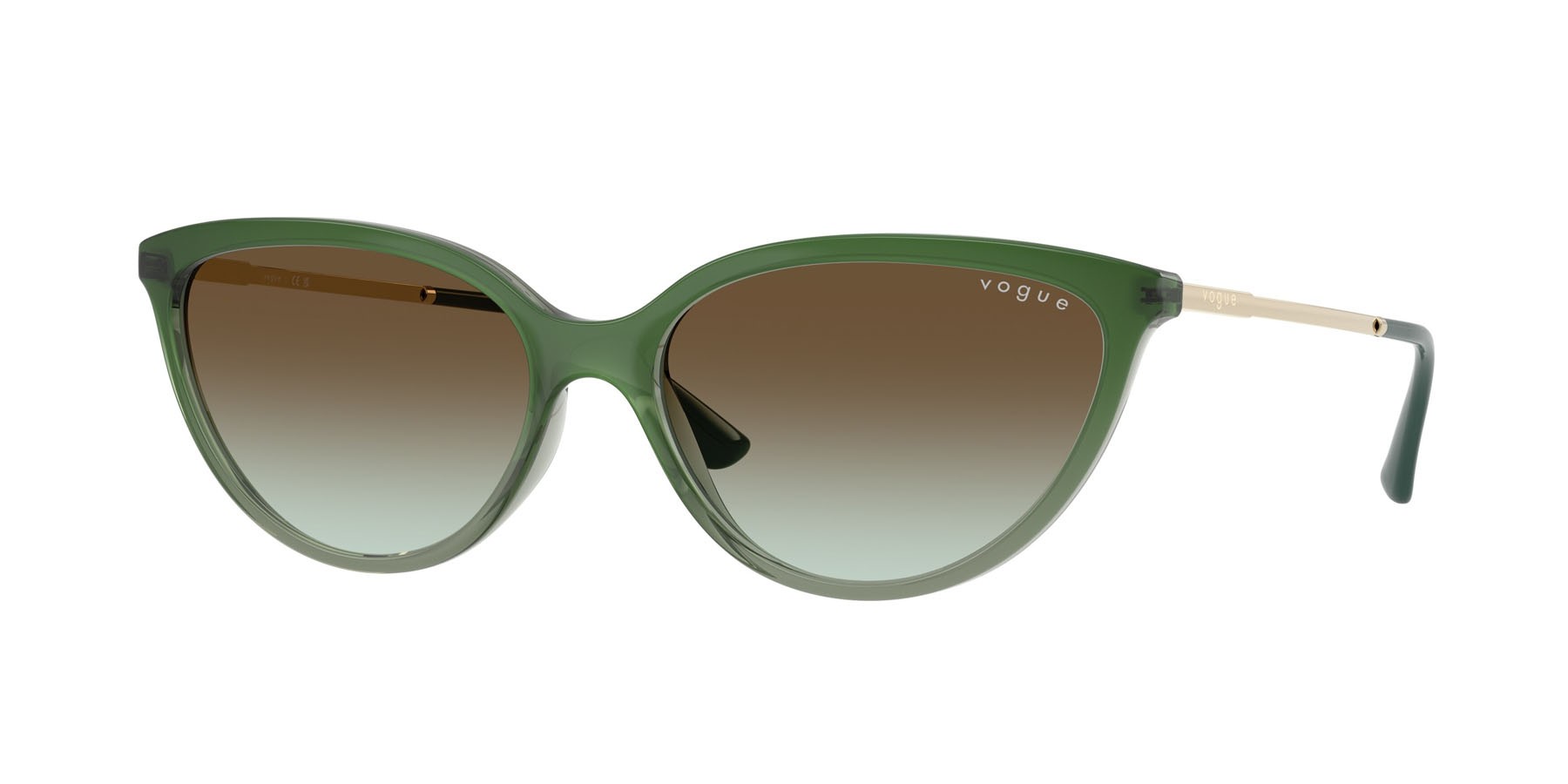 Sunglasses Vogue VO 5672S (3259E8) color verde sfumato/verde trasparente shape cat eye lenses verde sfumato