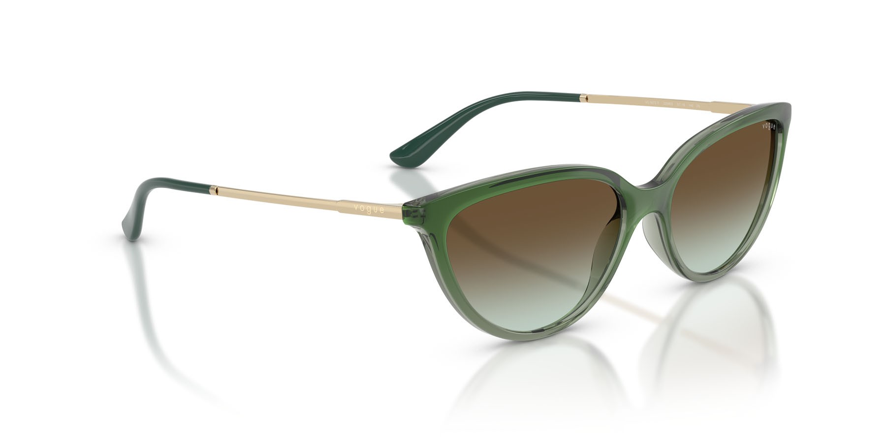 Sunglasses Vogue VO 5672S (3259E8) color verde sfumato/verde trasparente shape cat eye lenses verde sfumato