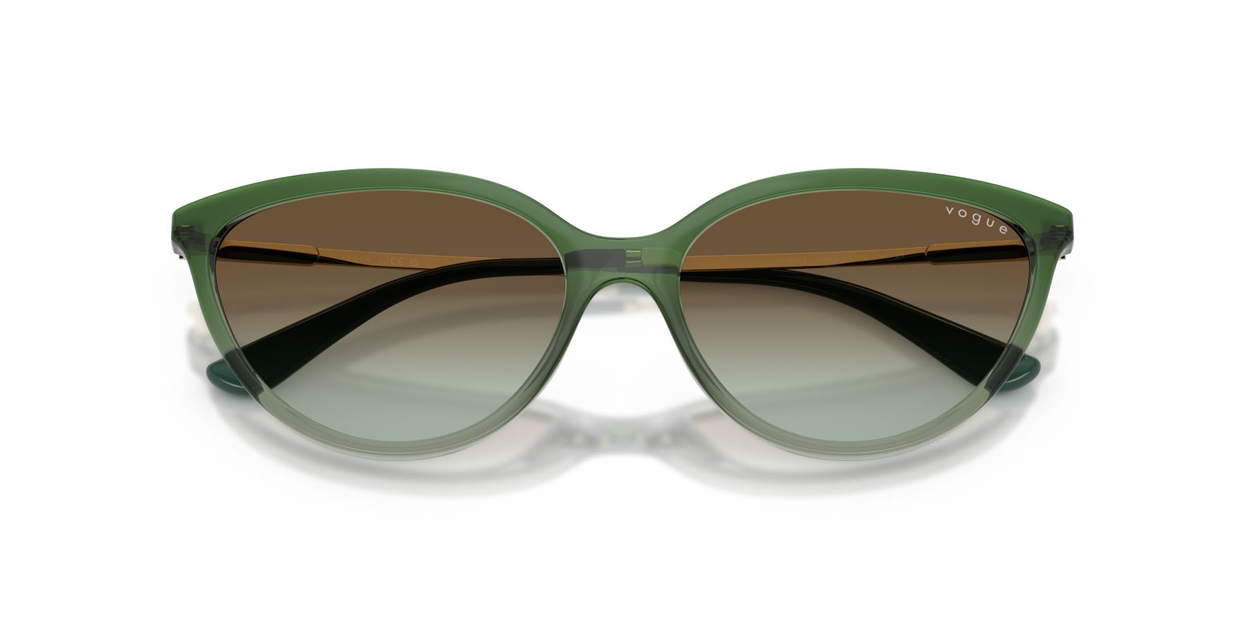 Sunglasses Vogue VO 5672S (3259E8) color verde sfumato/verde trasparente shape cat eye lenses verde sfumato