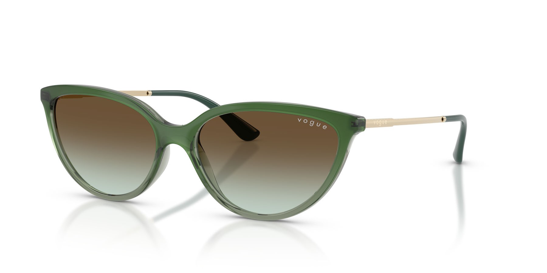 Sunglasses Vogue VO 5672S (3259E8) color verde sfumato/verde trasparente shape cat eye lenses verde sfumato