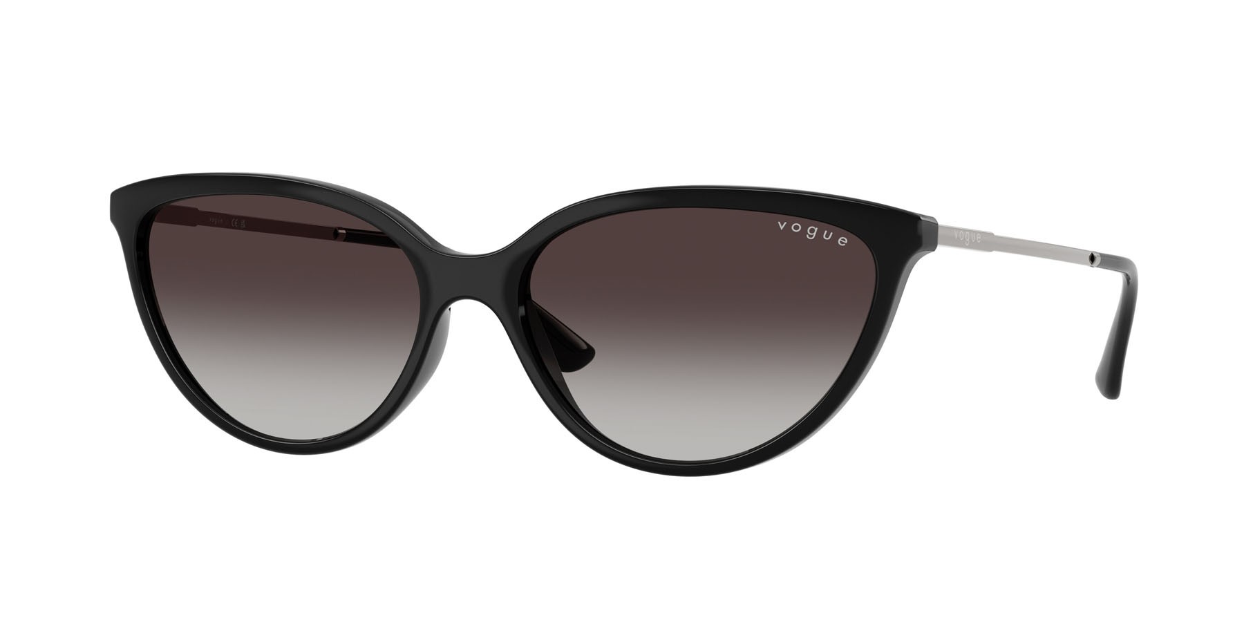 Sunglasses Vogue VO 5672S (W44/8G) color nero shape cat eye lenses sfumato grigio