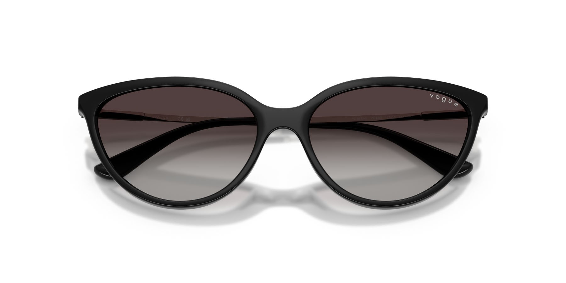 Sunglasses Vogue VO 5672S (W44/8G) color nero shape cat eye lenses sfumato grigio