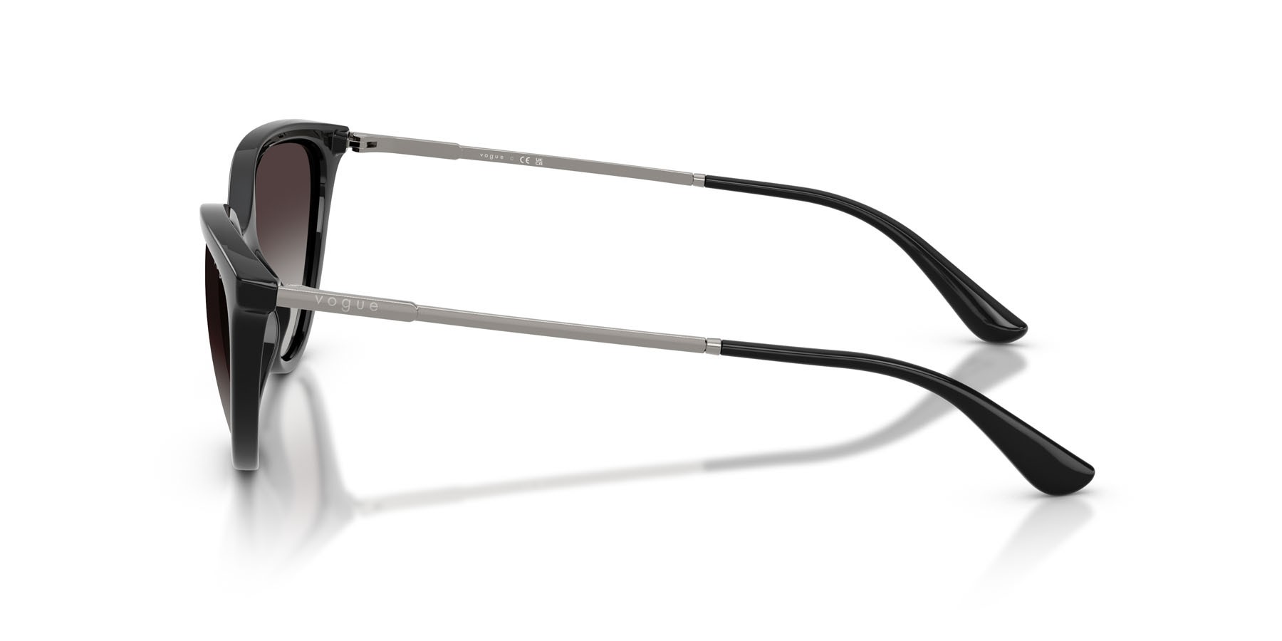 Sunglasses Vogue VO 5672S (W44/8G) color nero shape cat eye lenses sfumato grigio