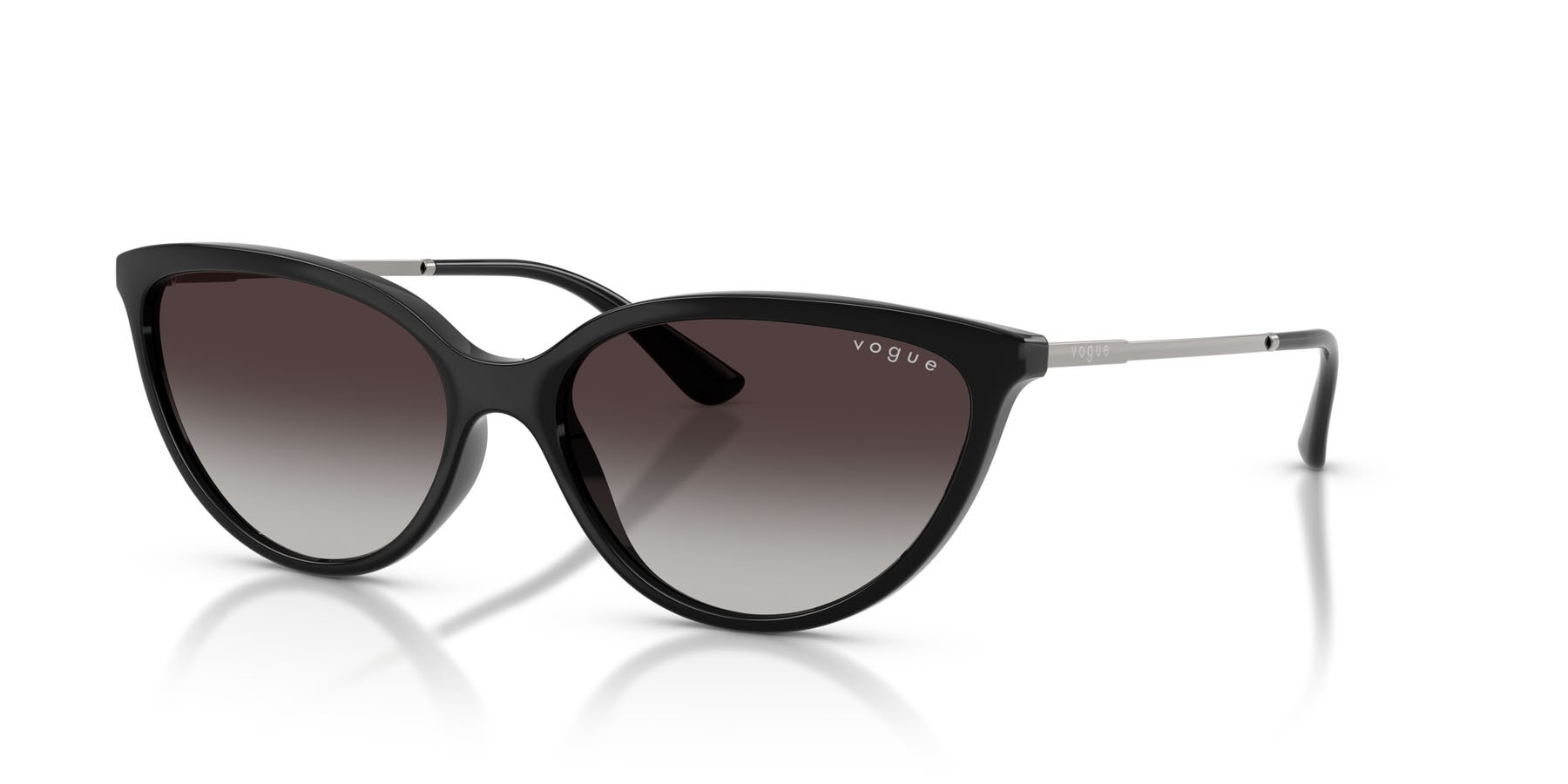 Sunglasses Vogue VO 5672S (W44/8G) color nero shape cat eye lenses sfumato grigio