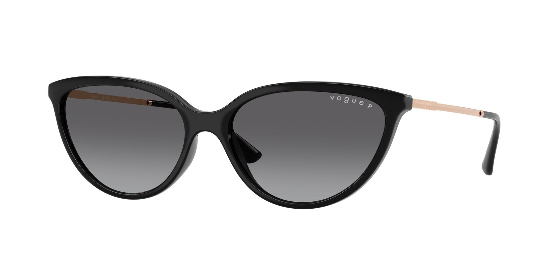 Sunglasses Vogue VO 5672S (W44/T3) color nero shape cat eye lenses grigio sfumato polarizzata