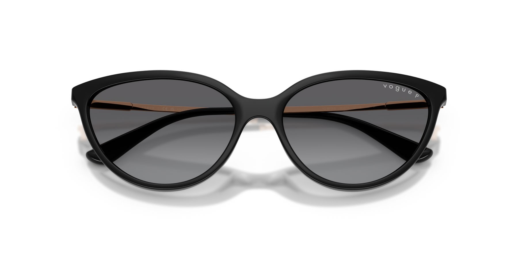 Sunglasses Vogue VO 5672S (W44/T3) color nero shape cat eye lenses grigio sfumato polarizzata