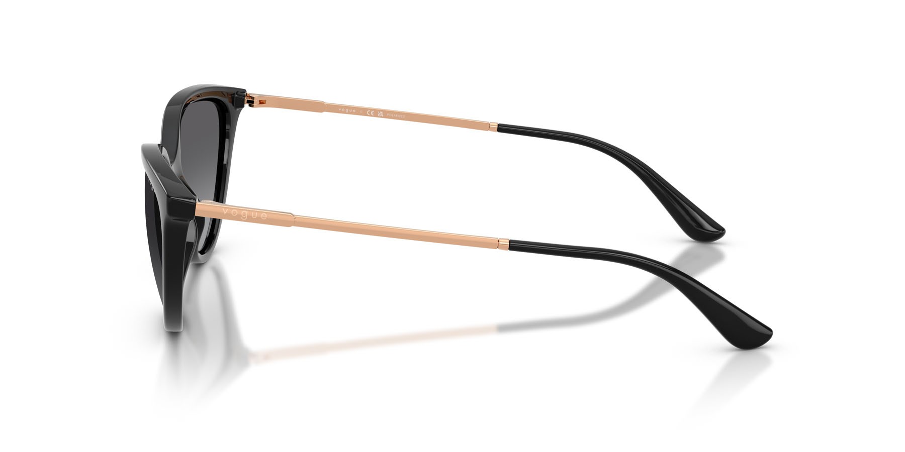 Sunglasses Vogue VO 5672S (W44/T3) color nero shape cat eye lenses grigio sfumato polarizzata
