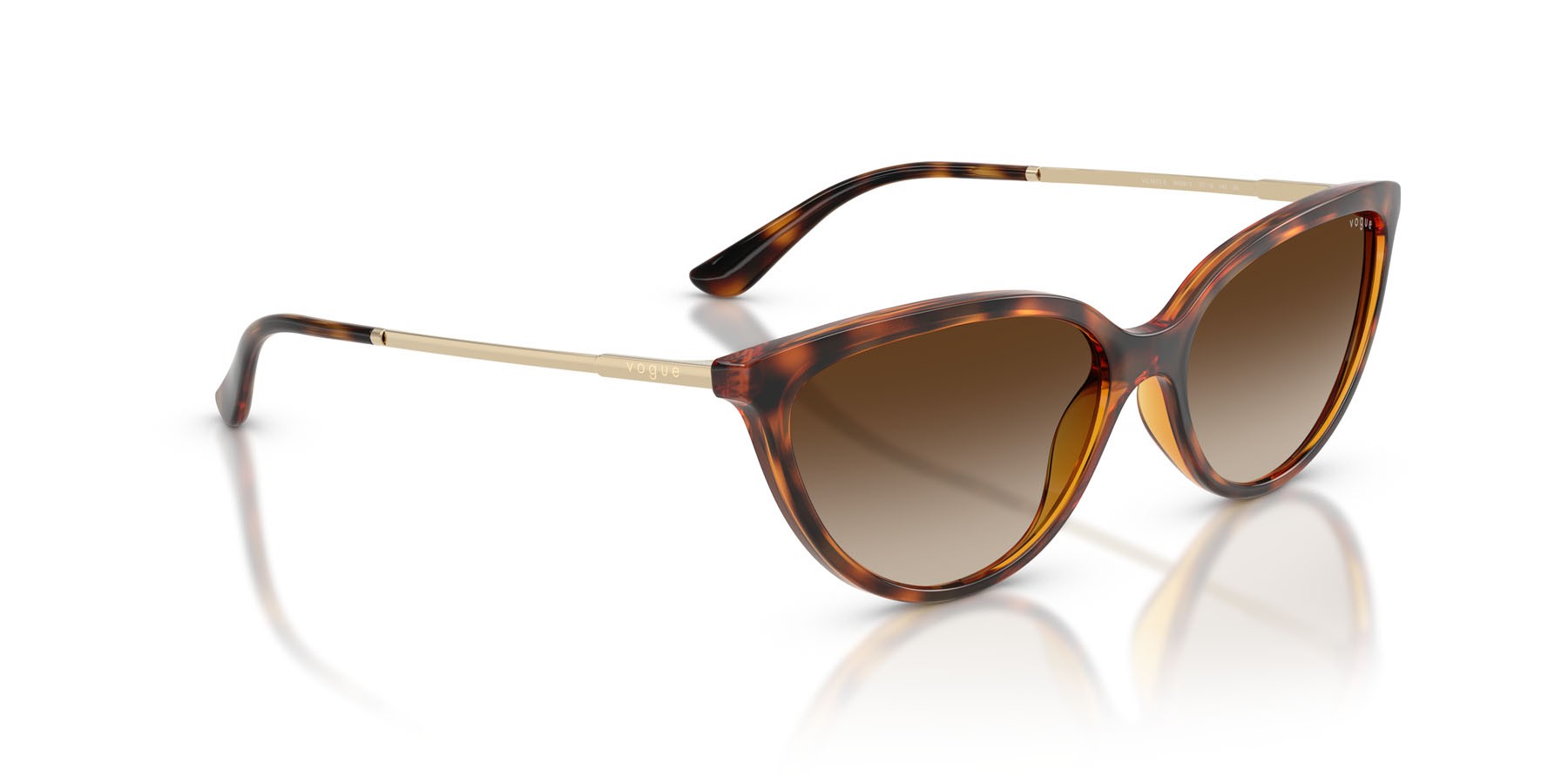 Sunglasses Vogue VO 5672S (W65613) color havana scuro shape cat eye lenses marrone sfumato