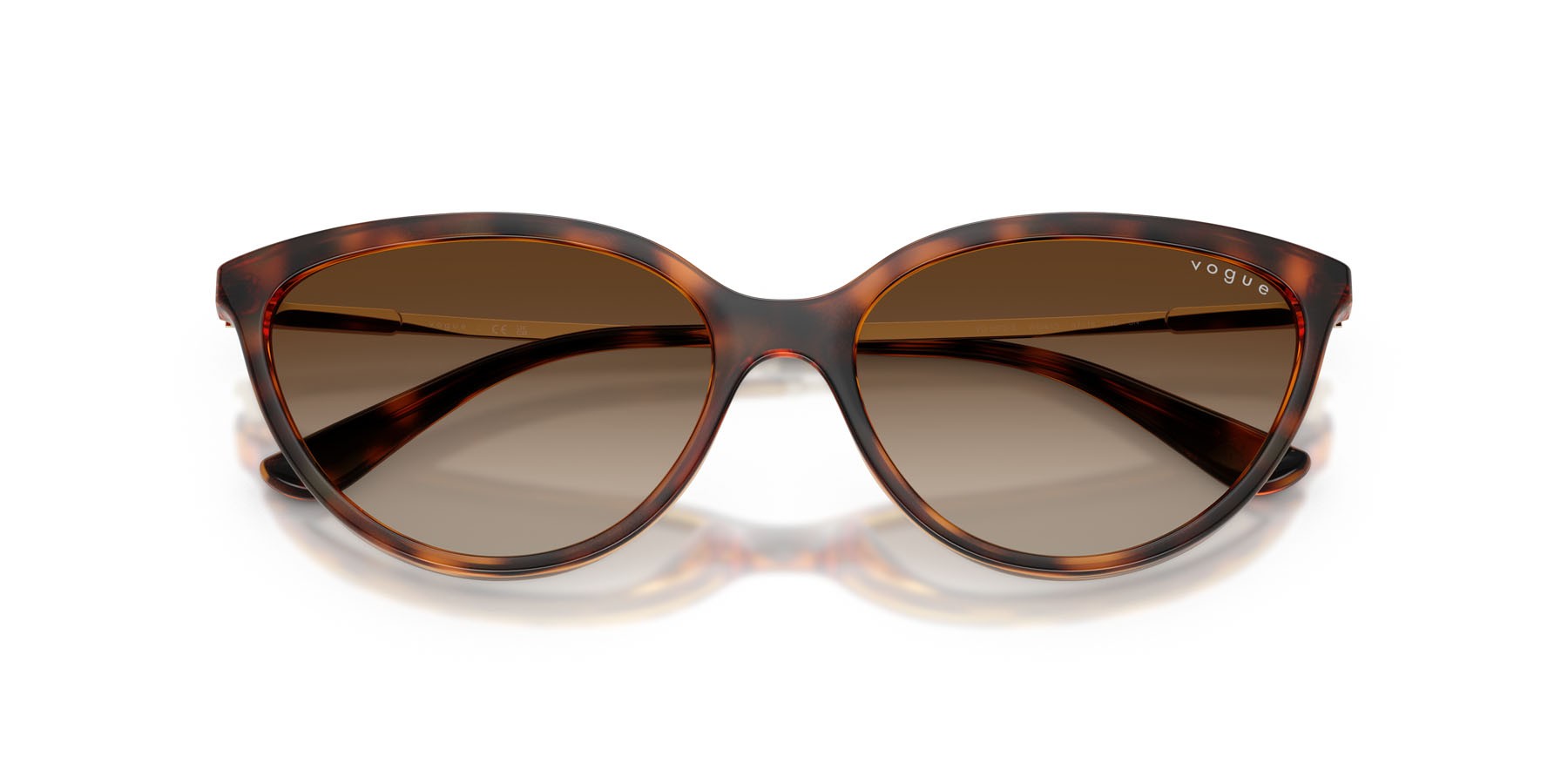 Sunglasses Vogue VO 5672S (W65613) color havana scuro shape cat eye lenses marrone sfumato